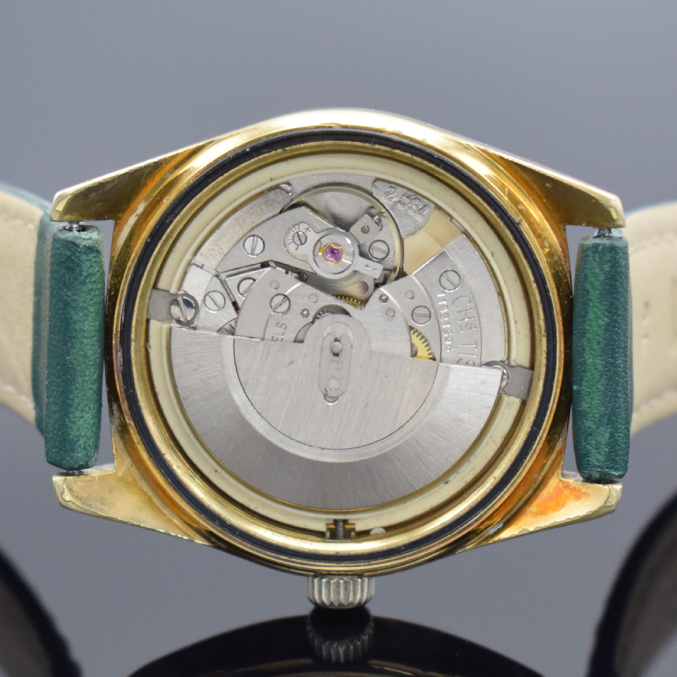 Detail f: TISSOT Visodate Seastar T.12 vergoldete Herrenarmbanduhr, Schweiz um 1965, Automatik, verschr. Boden, goldfarb. Zifferbl. m. aufgel. Ind., gold. ...