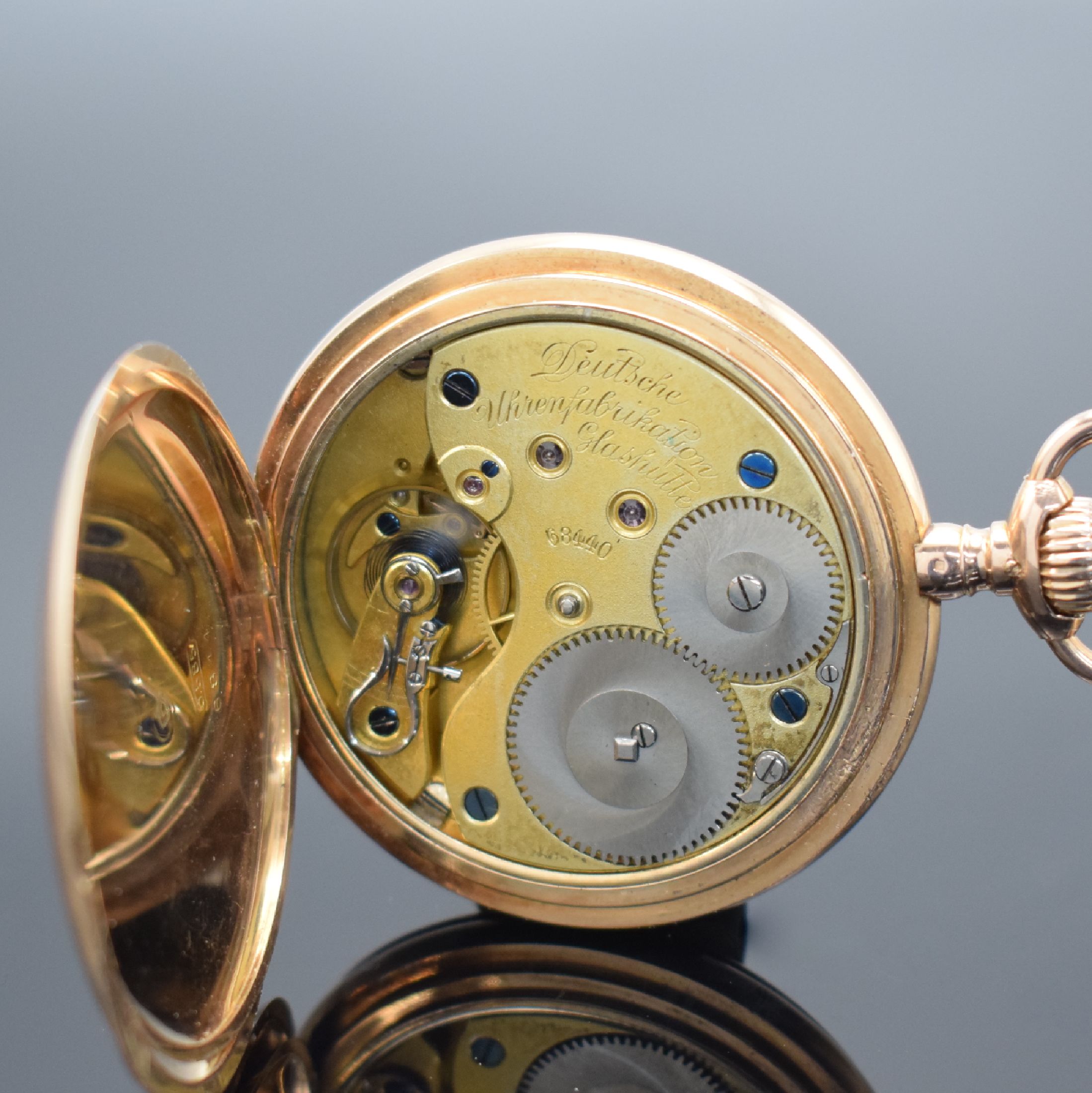 Detail f: A. LANGE & SÖHNE Deutsche Uhrenfabrikation Glashütte SA Savonette in RG 585/000, Deutschland um 1910, glattes 3-Deckel Goldgeh. l. dell., ...