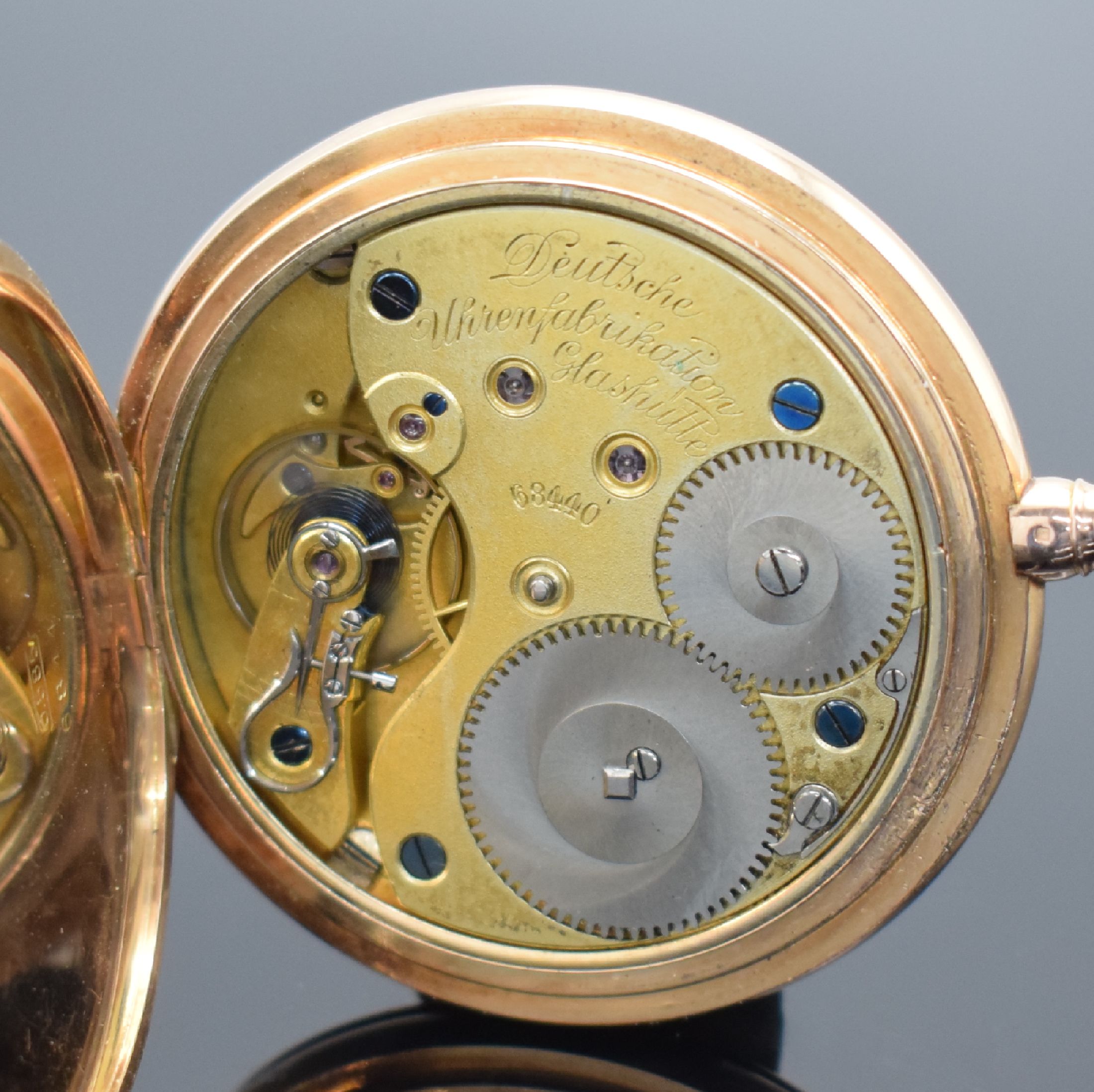 Detail g: A. LANGE & SÖHNE Deutsche Uhrenfabrikation Glashütte SA Savonette in RG 585/000, Deutschland um 1910, glattes 3-Deckel Goldgeh. l. dell., ...