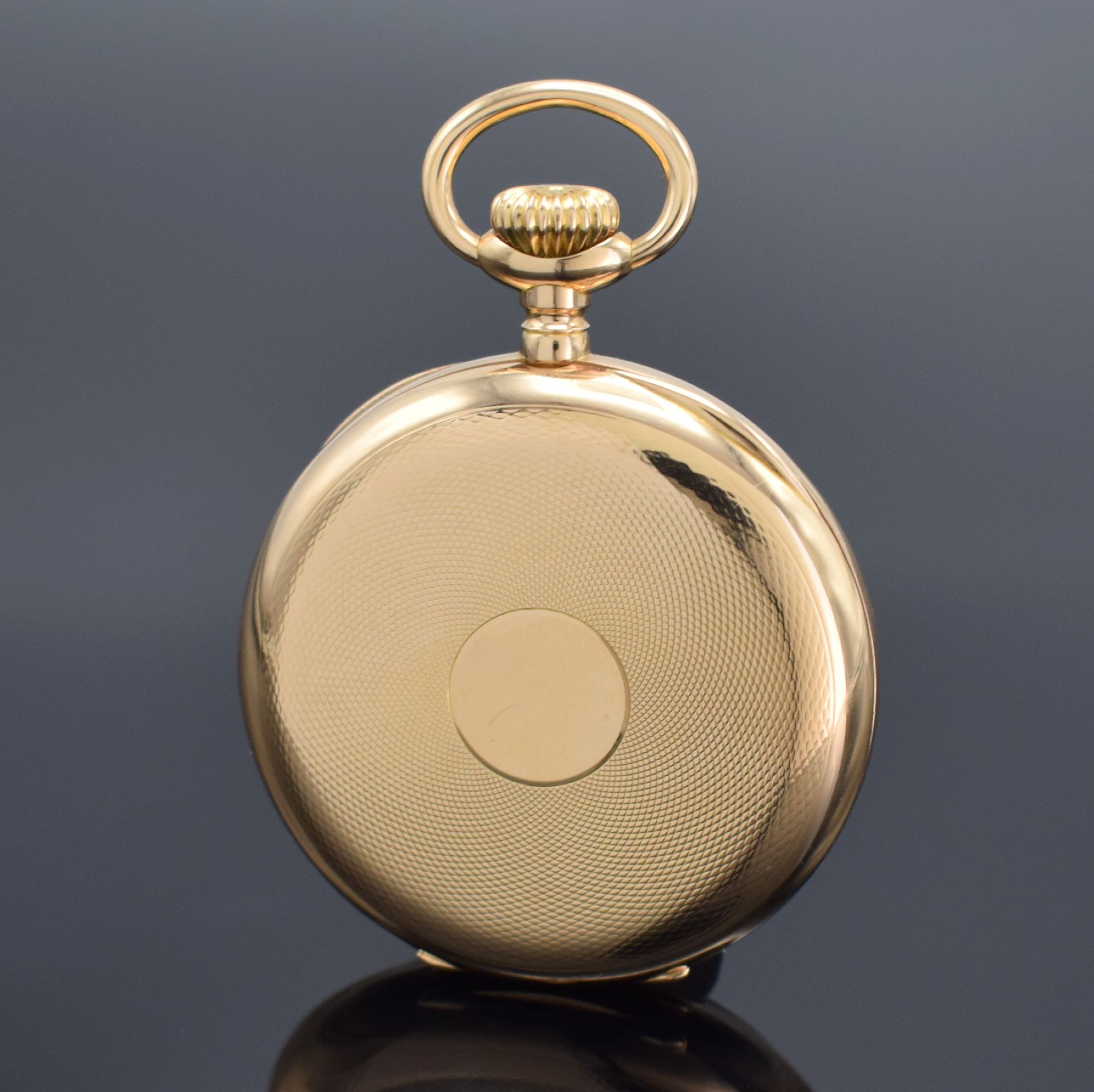 Detail a: PATEK PHILIPPE Chronometro Gondolo große offene Taschenuhr in RoseG 750/000, Schweiz um 1900, schweres guill. Geh., sign. Cuvette, 2-tlg. ...