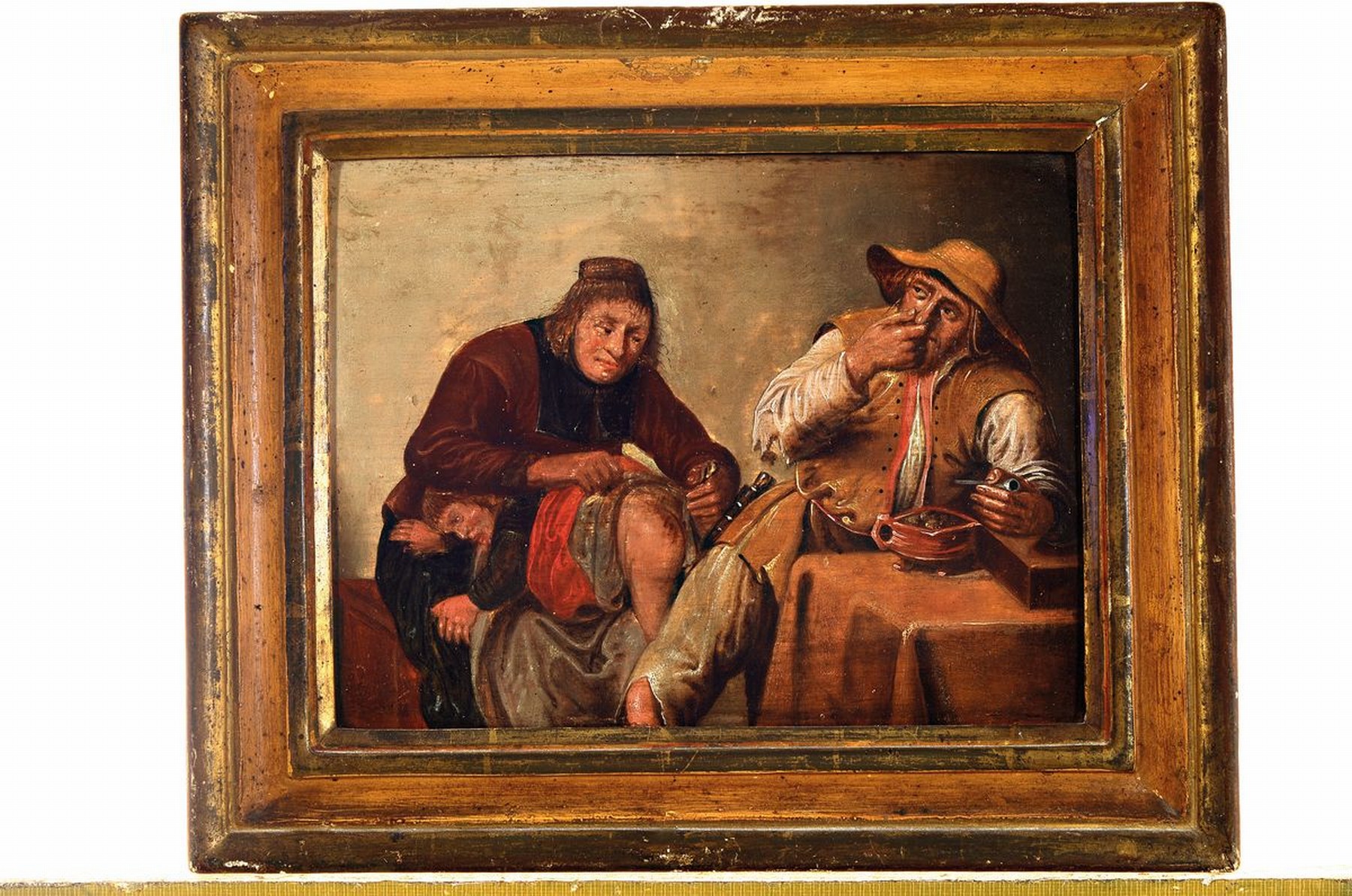Detail k: Unbekannter Künstler der 1.H. des 19.Jh., in der Tradition des Altniederländers Pieter Quast (1606-47), Paar Genreszenen: Wirtshausschlägerei nach ...