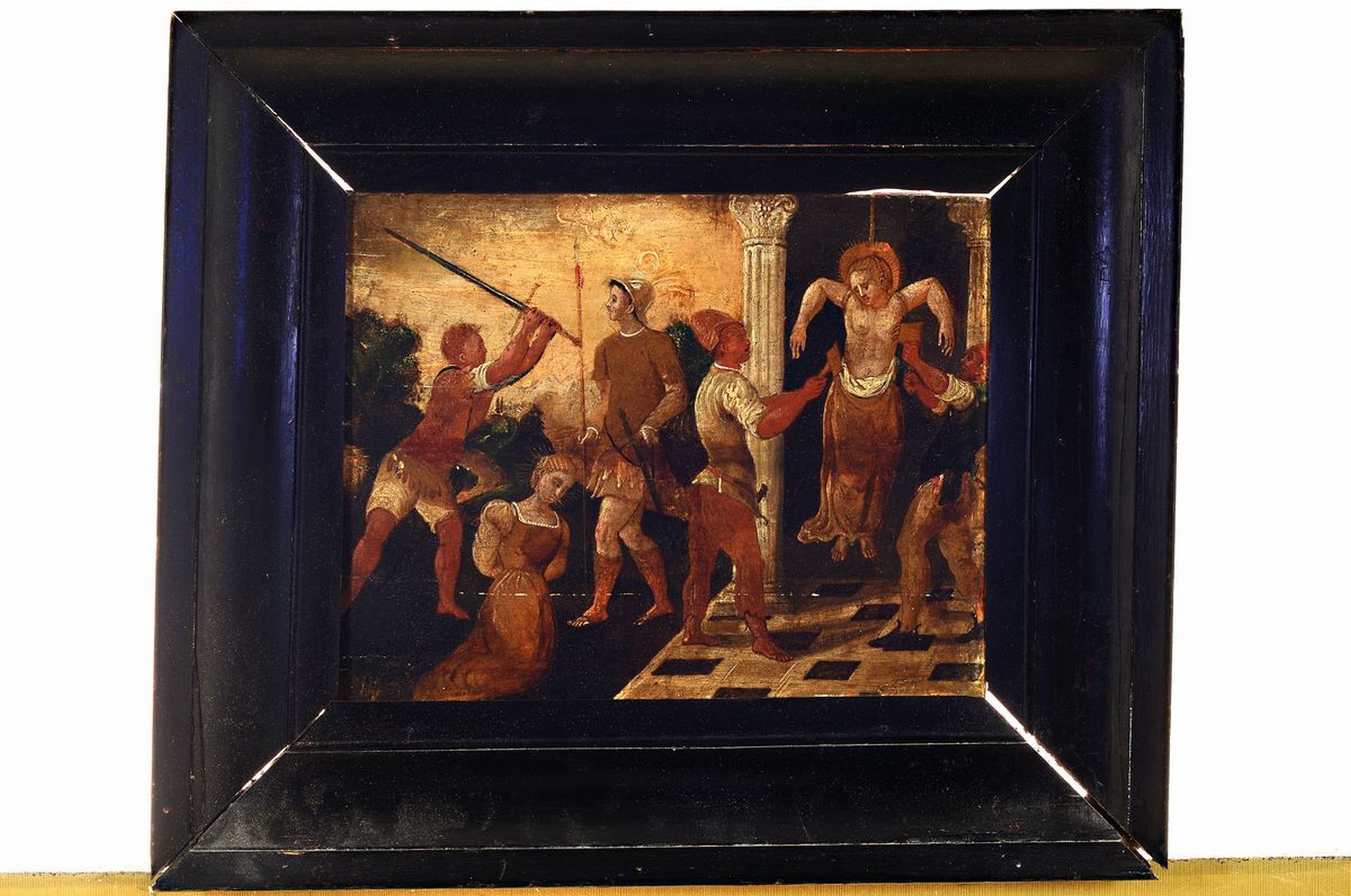 Detail k: Unbekannter Traditionalist des späten 19.Jh, Simultandarstellung der Leiden aus der Vita Katharinas von Alexandrien: rechts die Darstellung des ...