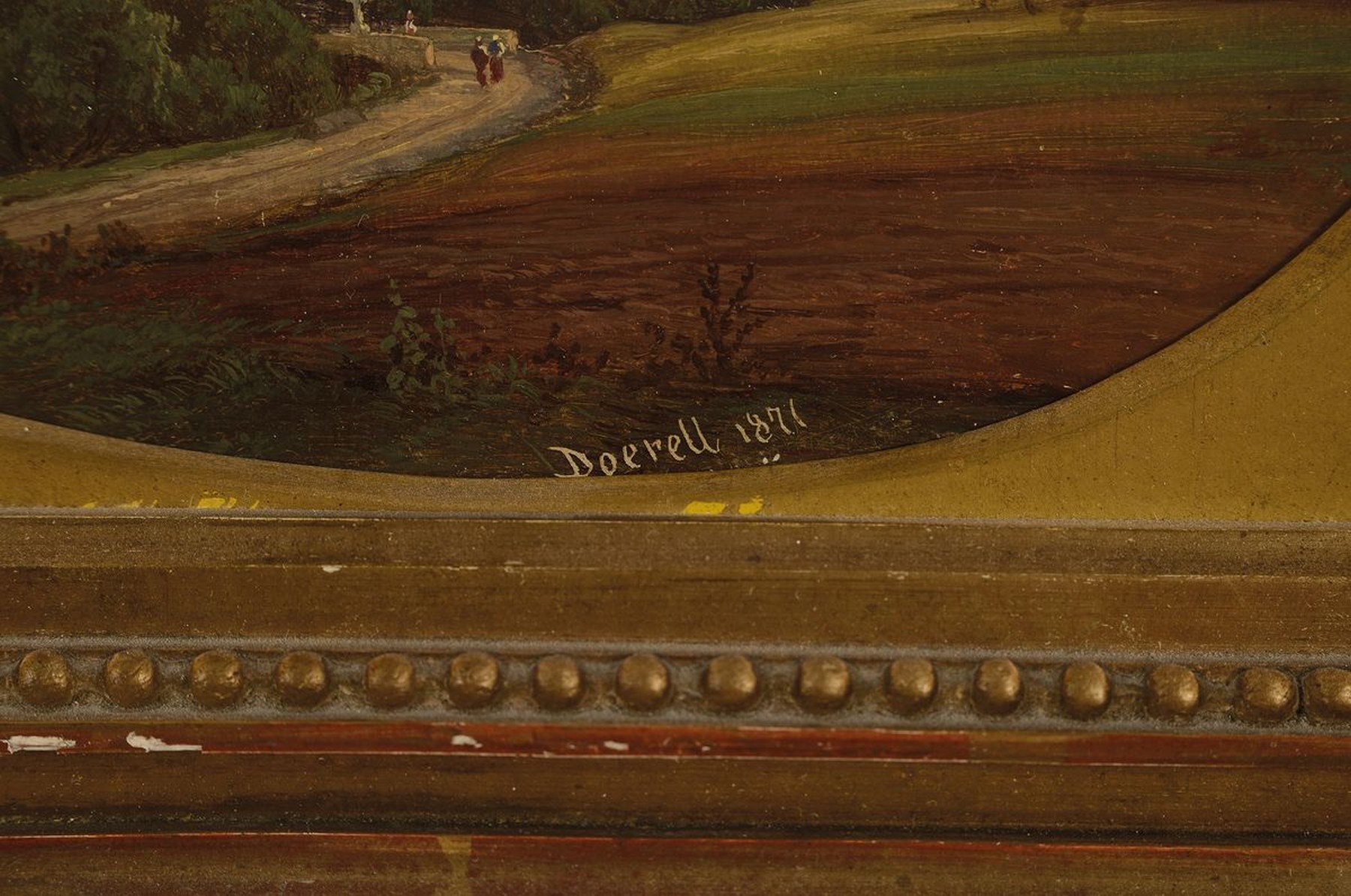 Detail a: Ernst Gustav Doerell, 1832 Freiberg - 1877 Aussig, Lehre zum Zimmer- u. Dekorationsmaler, begonnenes Studium an der Akademie Prag, hier: ...