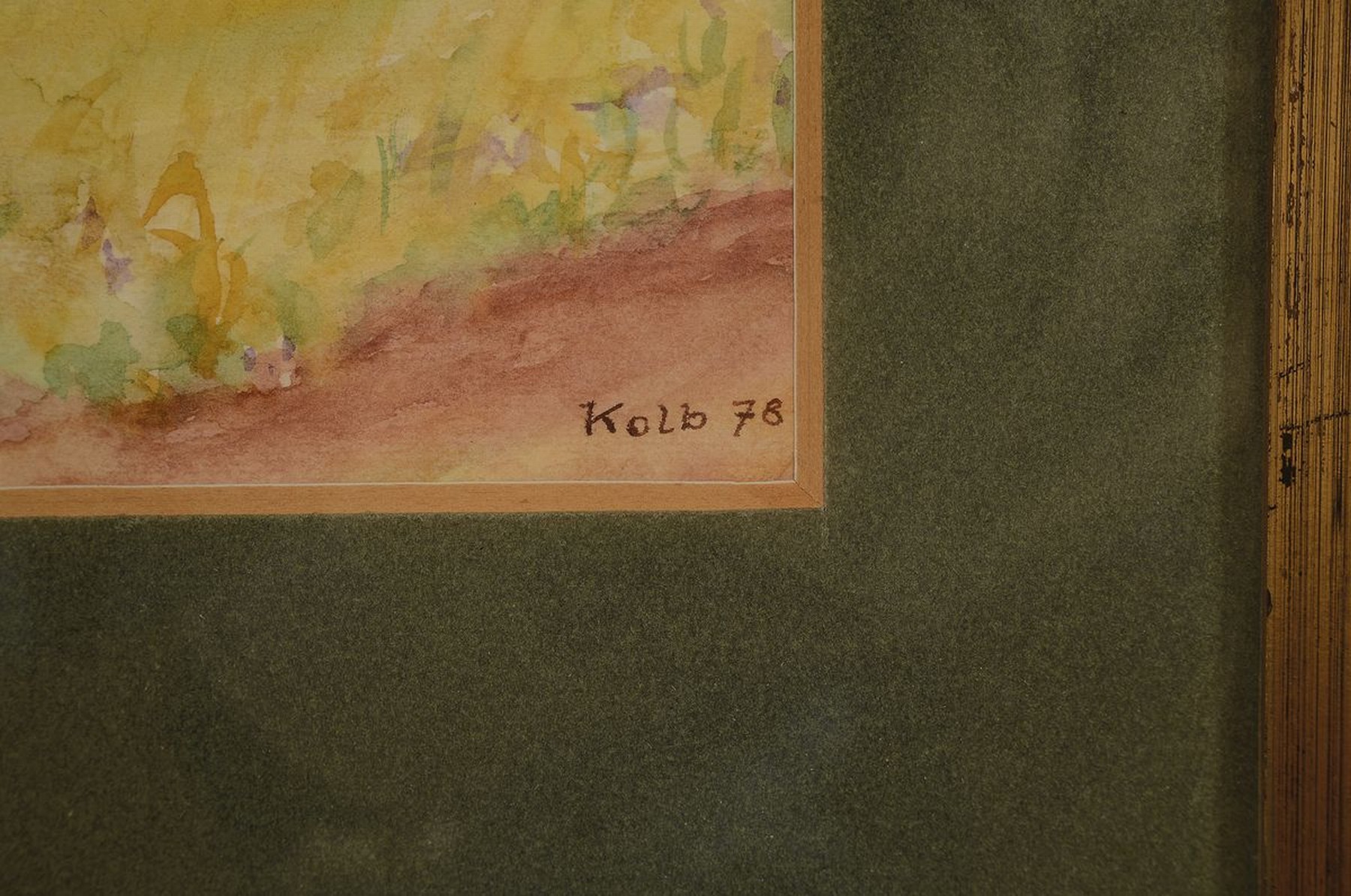 Detail a: Oskar Kolb, 1923 Ratzenried/Allgäu - 1998 Wiesbaden, Landschafts-Aquarell, signiert u.datiert 78, unter Glas gerahmt, 32x42 cm