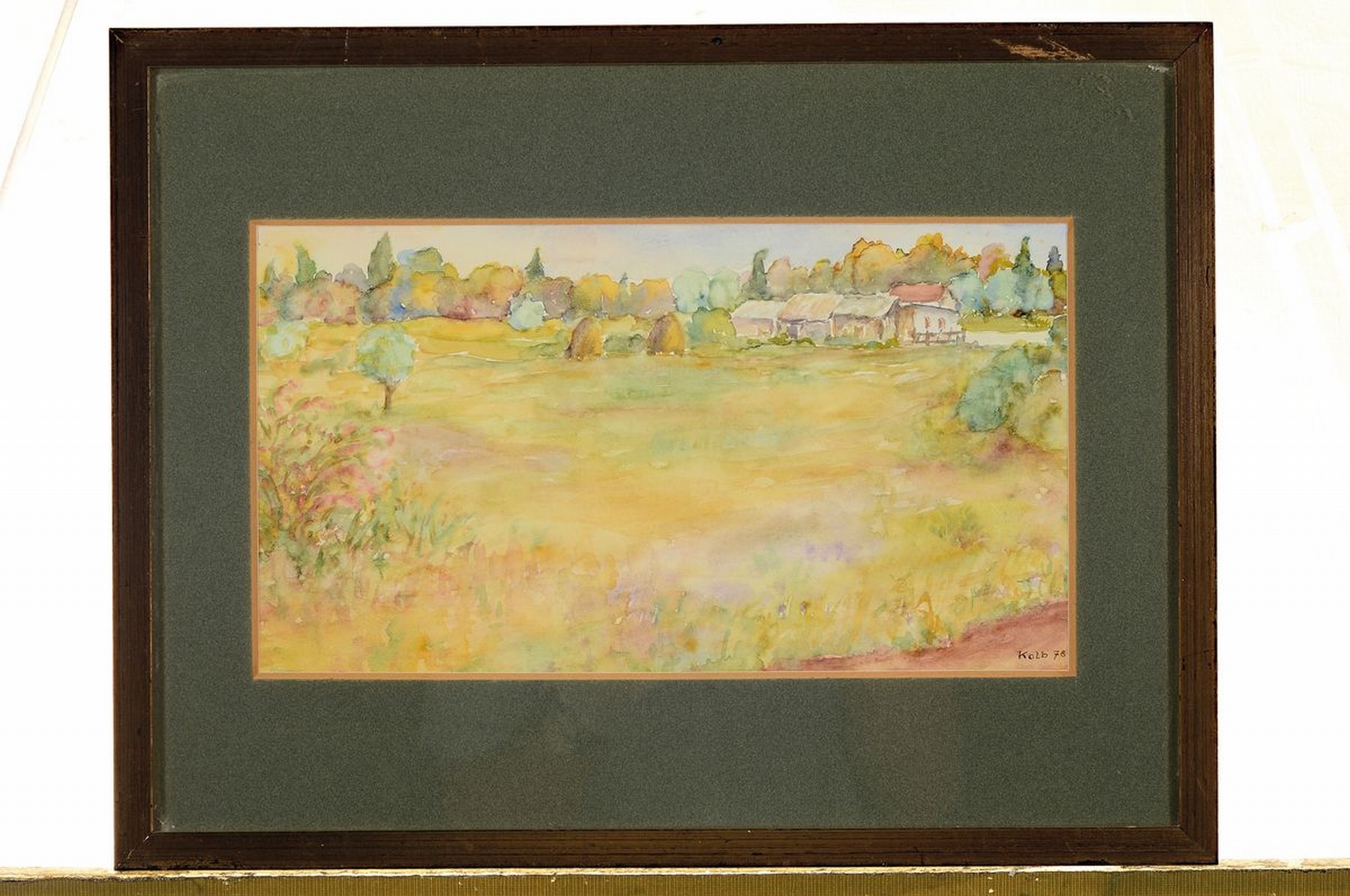 Detail k: Oskar Kolb, 1923 Ratzenried/Allgäu - 1998 Wiesbaden, Landschafts-Aquarell, signiert u.datiert 78, unter Glas gerahmt, 32x42 cm