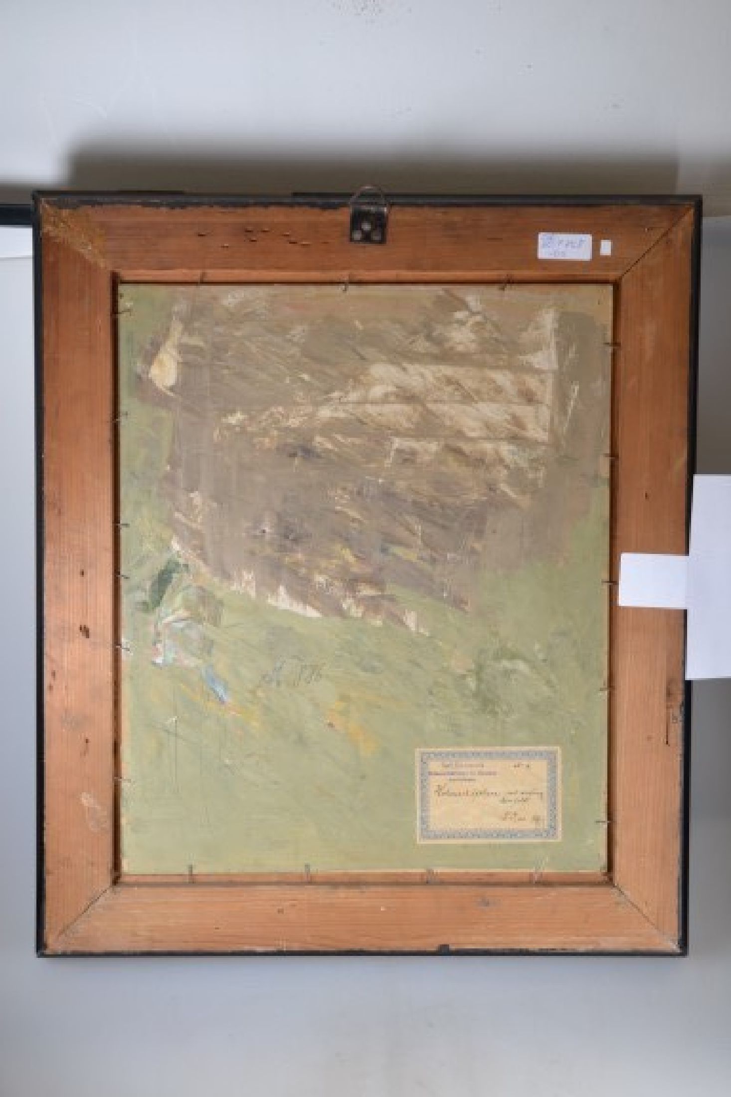 Detail f: Carl Bössenroth, 1863 - 1935 Berlin, Studiuman den Akademien Berlin und München, hier: Ansicht Höhenschäftlarn mit reifem Kornfeld, so verso auf ...