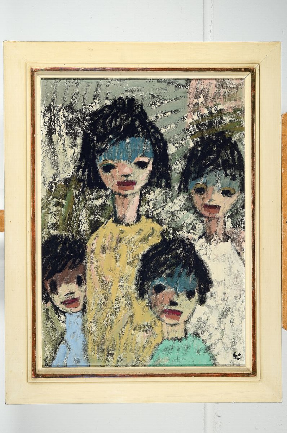 Detail k: Arrigo Wittler, 1918 Heeven-2004 Worpswede, vier Kinder, Öl/Malkarton, rechts unten signiert, ca. 67x48cm, R. ca. 82x693cm