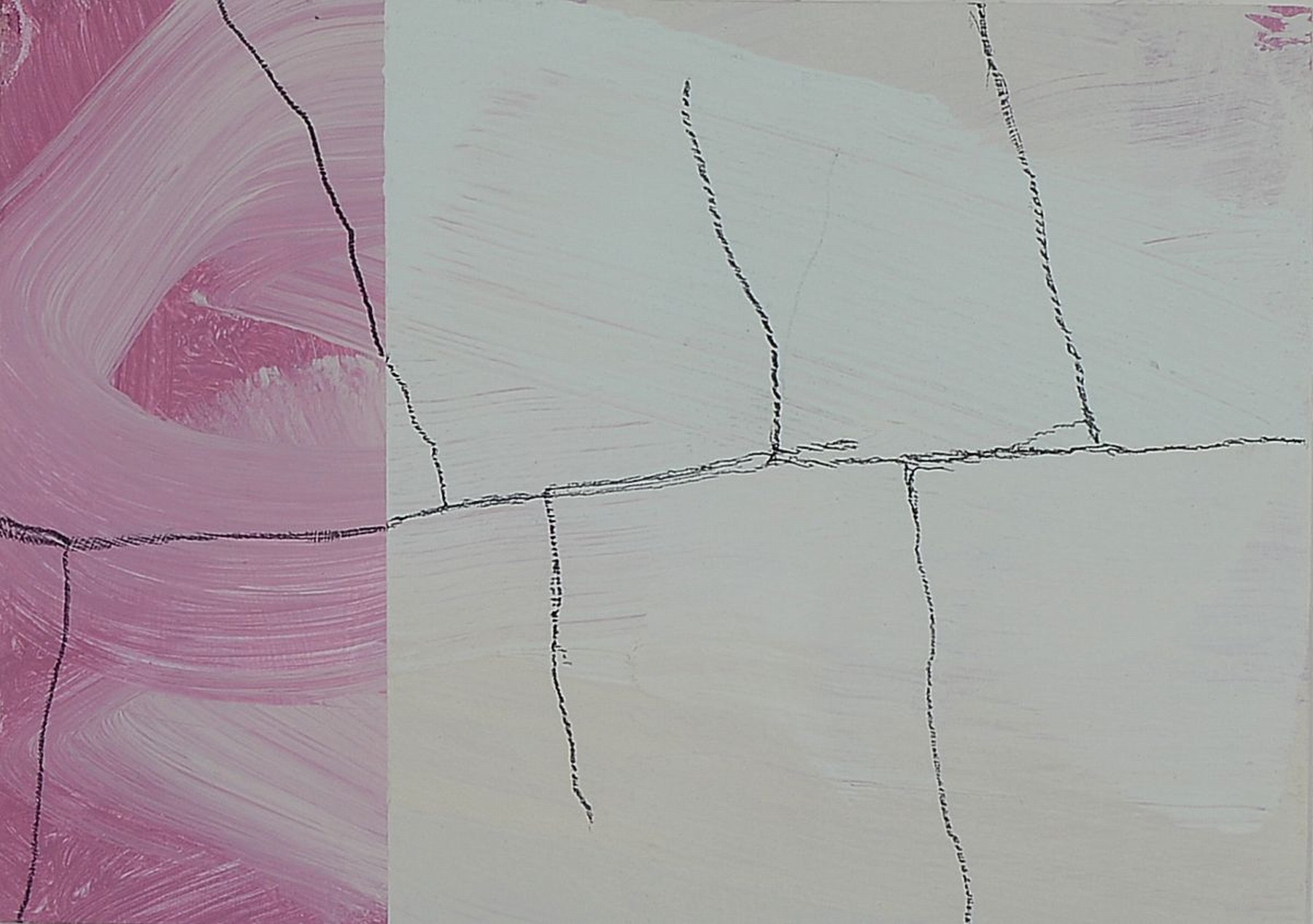 Martin Noel, 1956 Berlin-2010 Bonn, Acryl und Bleistift auf Papier, übermalte Postkarte, rückseitig signiert und dat. 2010, ca. 10x15cm, PP, u.Gl., ...