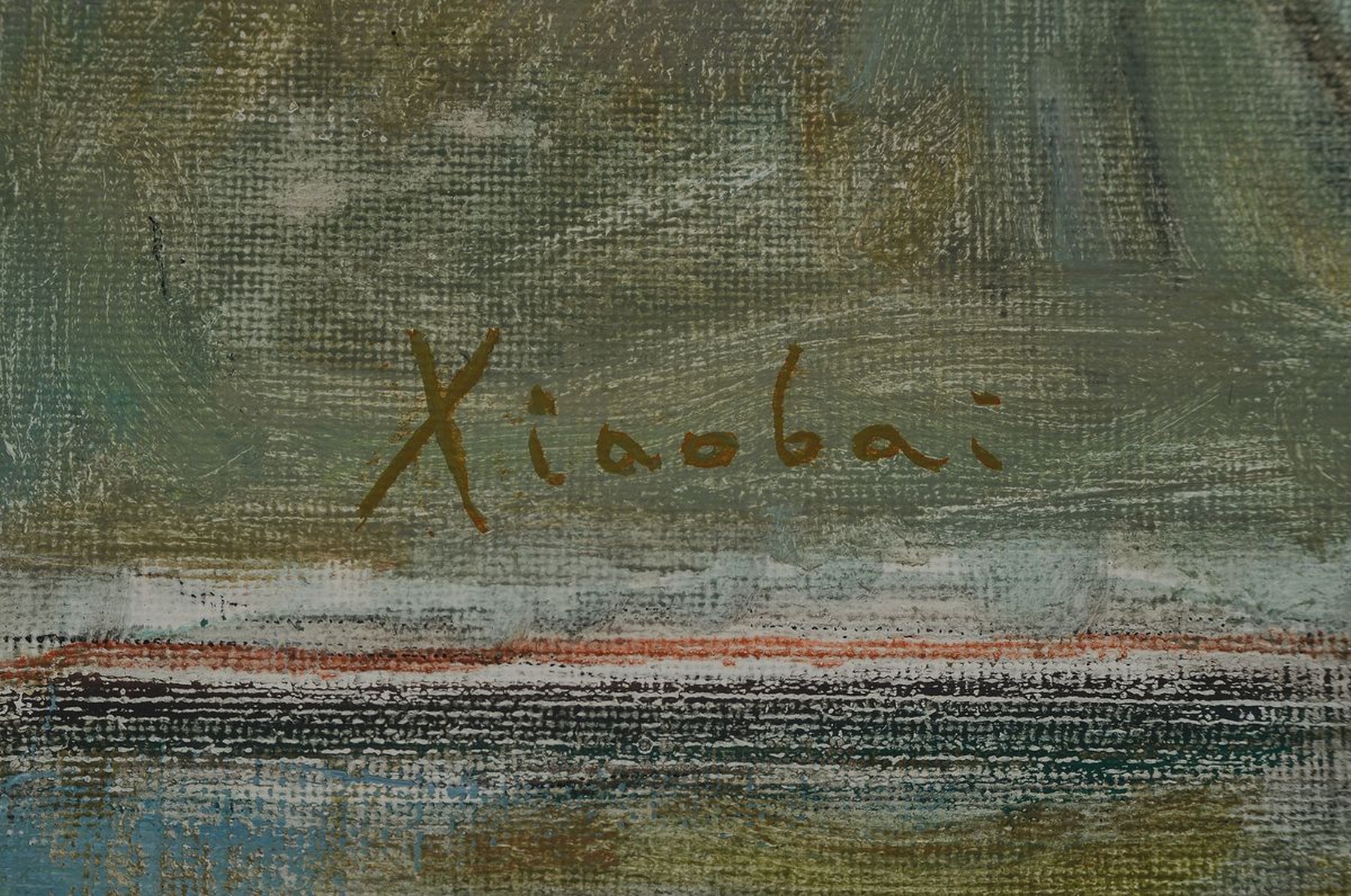 Detail a: Su Xioabai, geb. 1949 Wuhan, Studium an der Akademie Düsseldorf bei Gerhard Richter und Markus Lüpertz, hier: Blick aus dem Fenster, Öl/Lwd, links ...