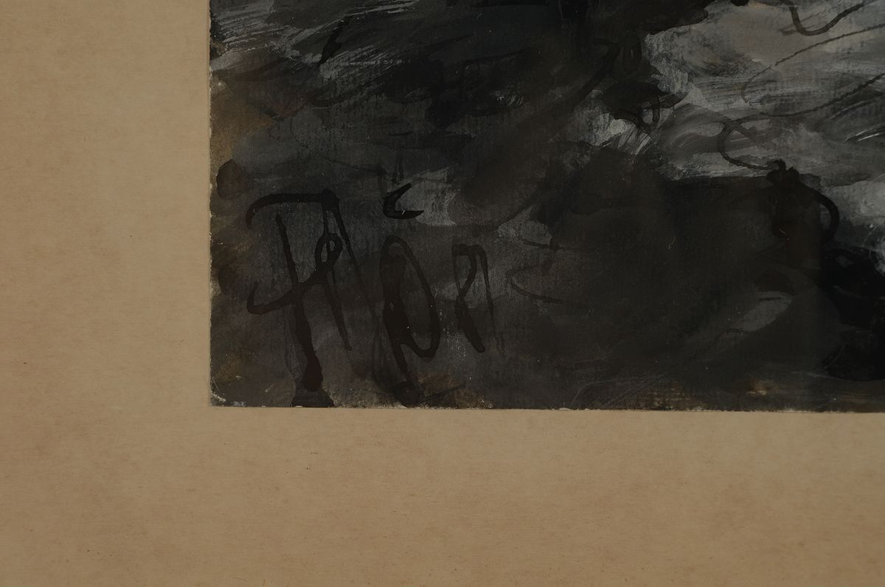 Detail b: Fritz Börner, 1921 Leipzig - 1985 Kaiserslautern, vier Gouachen, alle monogrammiert, pfälzer Weindörfer und Waldlandschaft, ca. 41.5 x 29 cm bzw ...