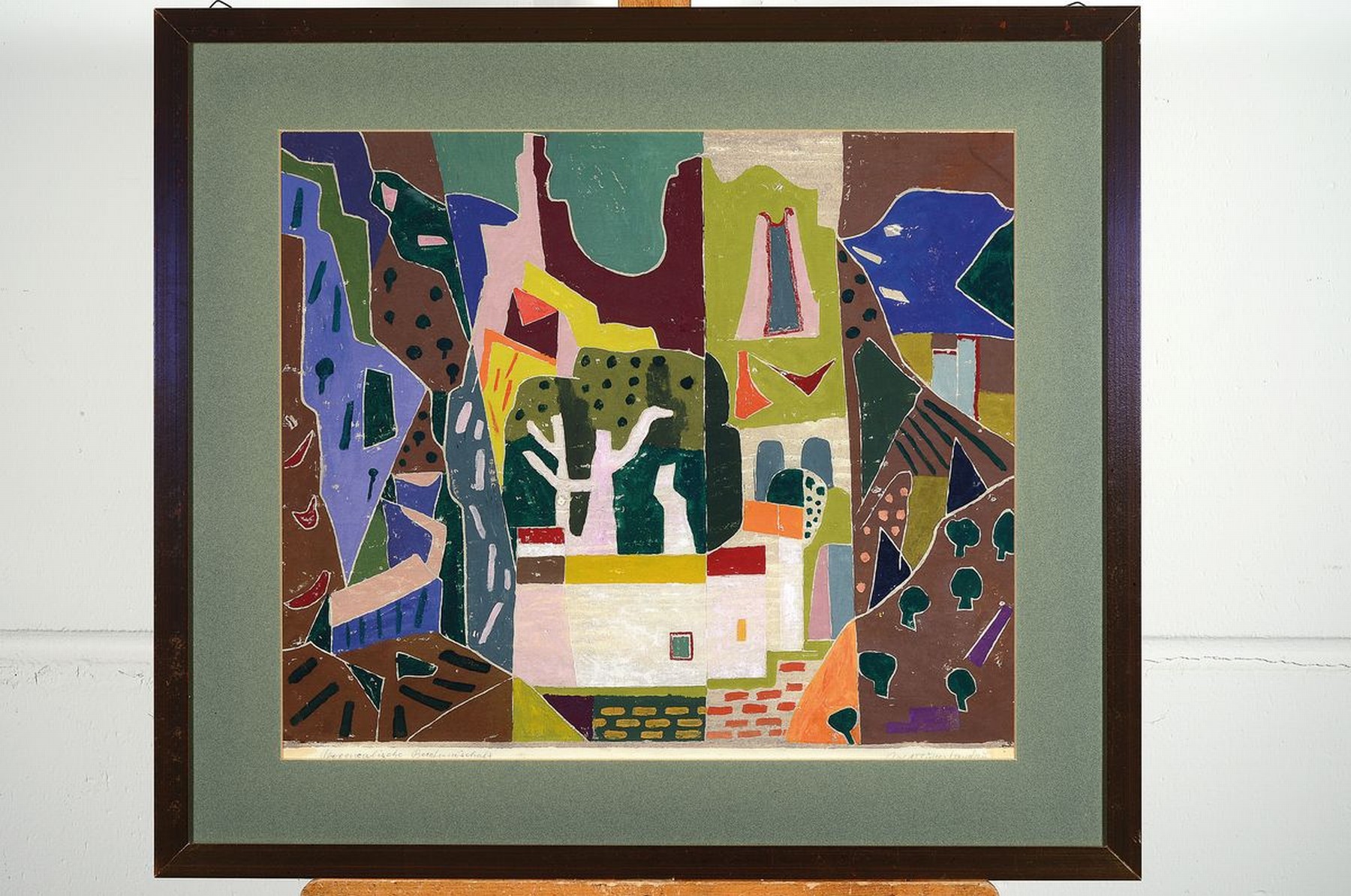 Detail k: Rolf Müller-Landau, 1903-1956 Bad Bergzabern , Provenzalische Landschaft, Monotypie, betitelt und signiert, ca. 44x52cm, u.Gl., R. ca. 62x70cm
