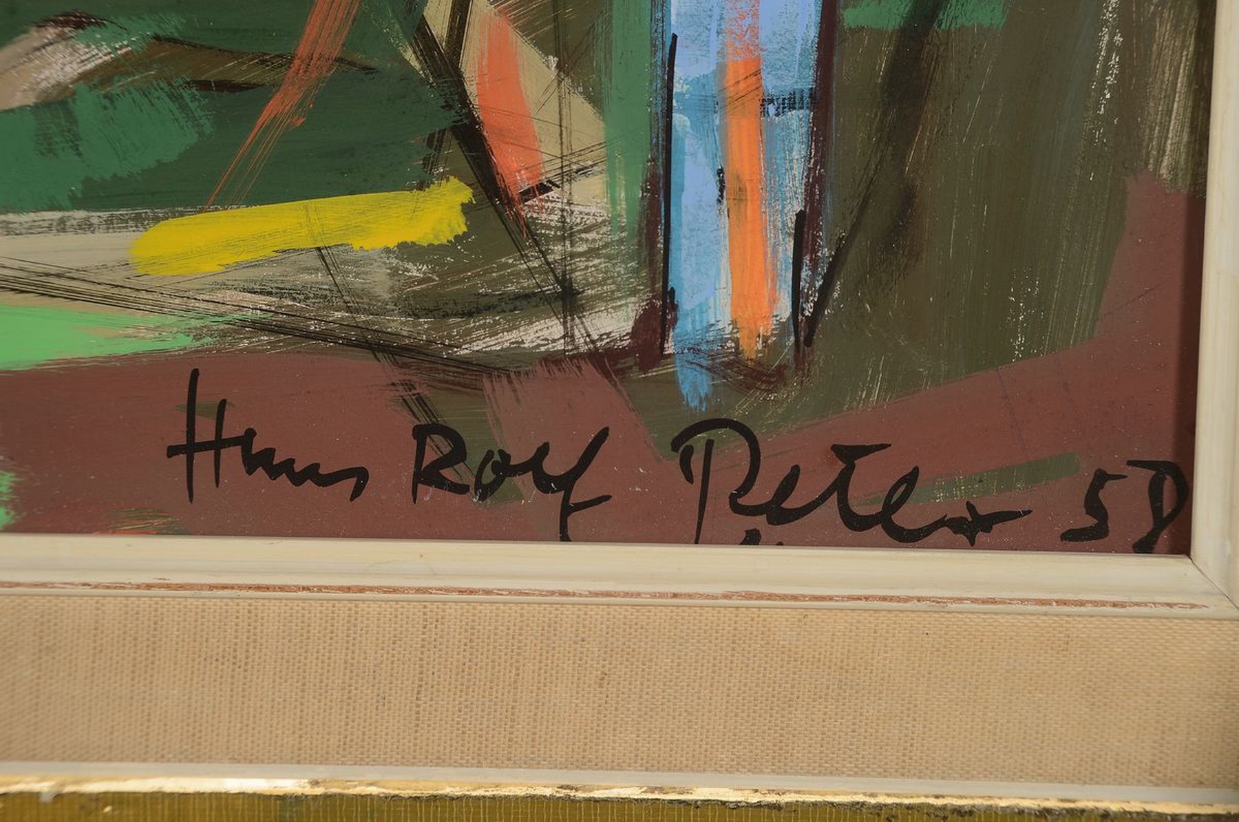 Detail a: Hans Rolf Peter, 1926-2020 Neustadt a.d. Weinstraße, Blick auf Hambach, Gouache auf Papier, rechts unten signiert und dat. 58, ca. 46x66cm, u.Gl., ...