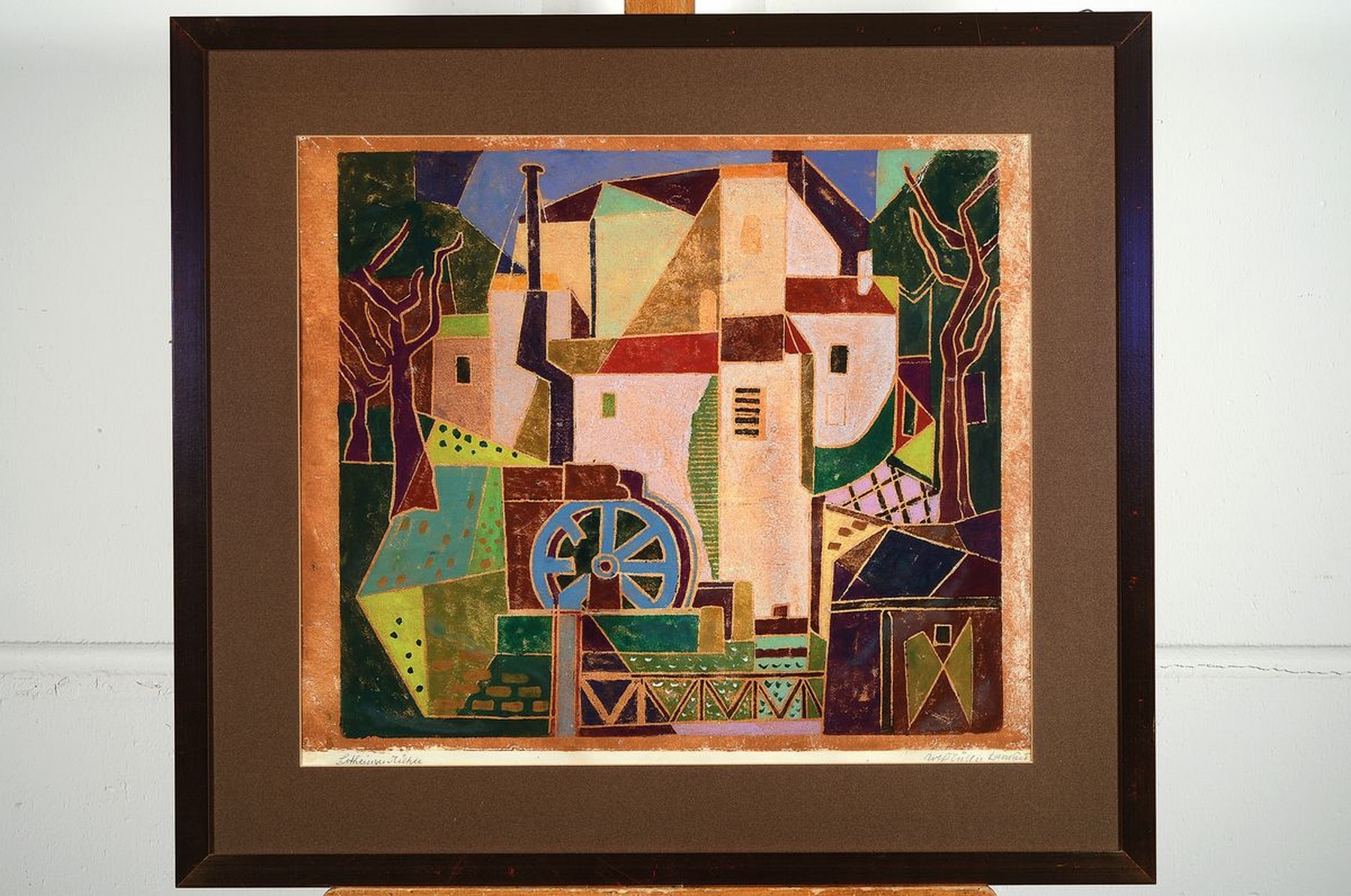 Detail k: Rolf Müller-Landau, 1903-1956 Bad Bergzabern , Lothringer Mühle, Monotypie, betitelt und signiert, ca. 45x53cm, u.Gl., R. ca. 63x72cm