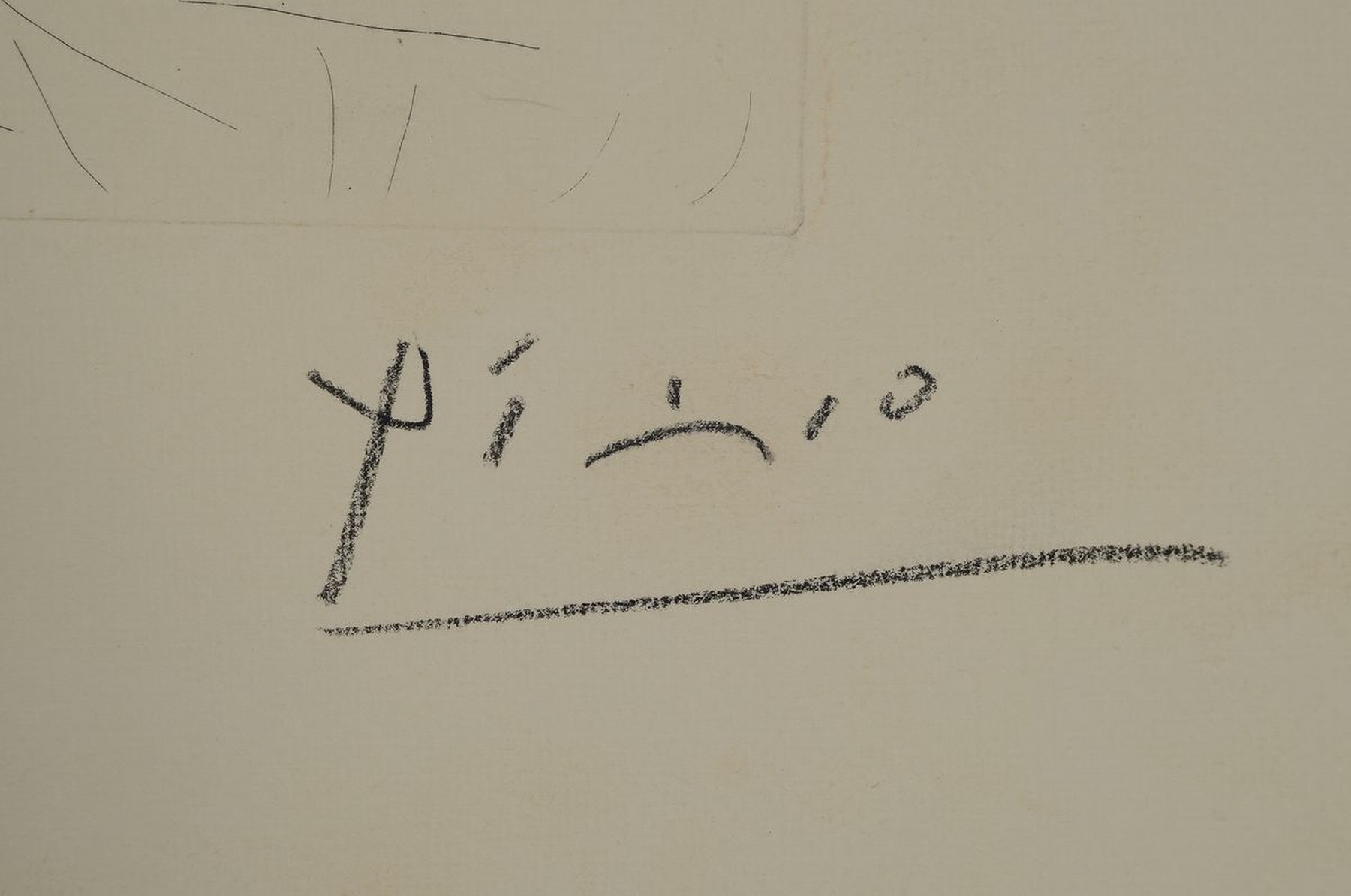 Detail a: Pablo Picasso, 1881-1973, Minotaure, une coupe a la main, et jeune femme, Blatt Nr. 83 aus: La Suite Vollard, Radierung auf chamois-farbenem ...