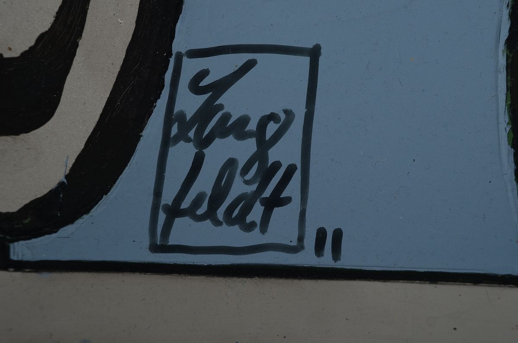 Detail a: Rainer Langfeldt, geb. 1950 Waldshut, Studium an den Akademien Stuttgart und Berlin, Stipendium Villa Massimo und Karl Hofer, Meisterschüler von ...