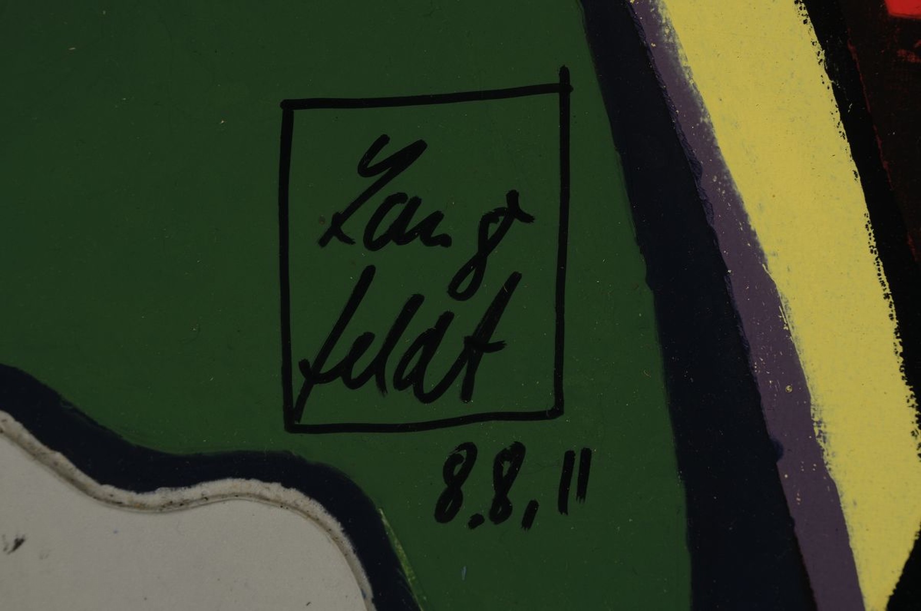 Detail a: Rainer Langfeldt, geb. 1950 Waldshut, Studium an den Akademien Stuttgart und Berlin, Stipendium Villa Massimo und Karl Hofer, Meisterschüler von ...