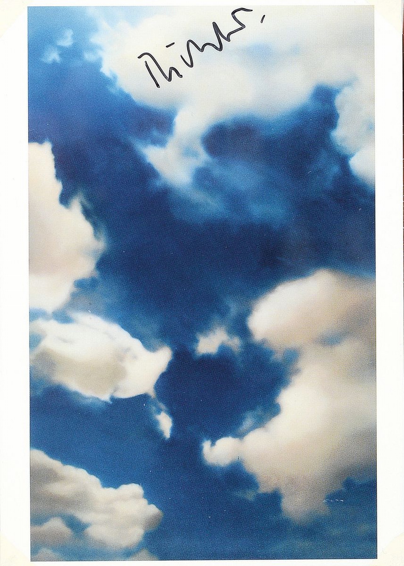 Gerhard Richter, geb. 1932, "Wolken", Kunstpostkarte,handsign., unter Plexiglas gerahmt, 15x10,5 cm, gesamt 23x19 cm