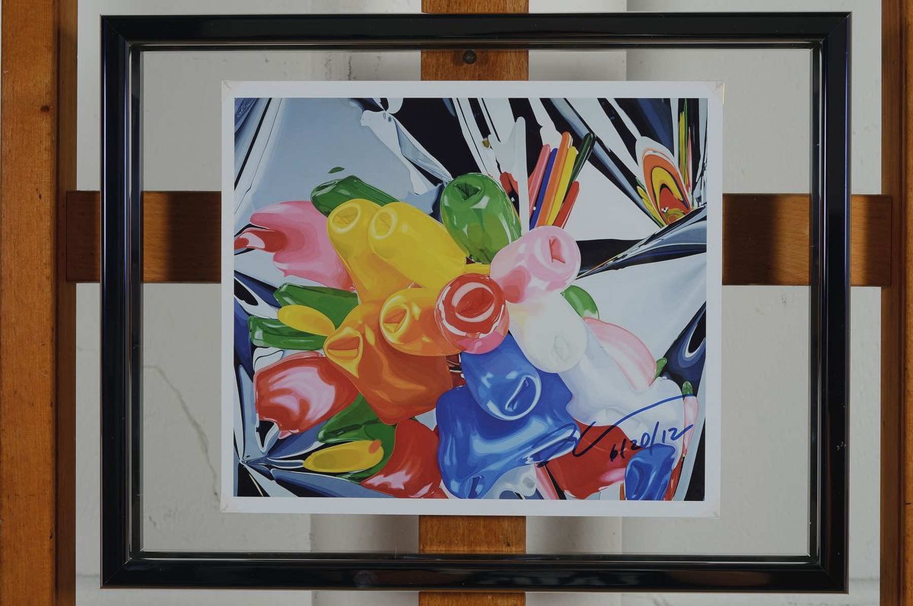 Detail k: Jeff Koons, geb. 1955, "Tulips", Digitaler Fotoabzug, handsign., dat. 6/20/12, nicht limitiert, Blatt ca. 20x23,5 cm, unter Plexiglas ...