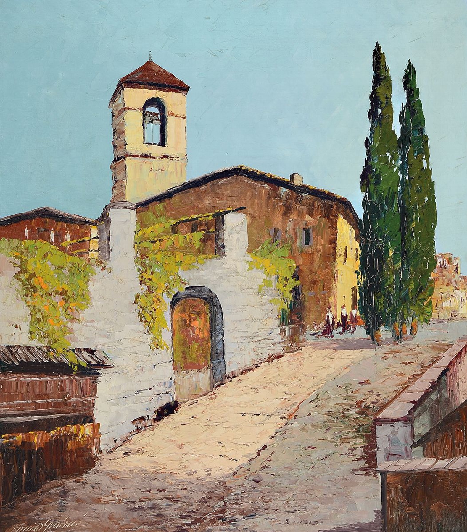 Arnold Graboné, 1896 München-1982 Starnberg, Bronco Tessin, rückseitig so betitelt, Öl/Lwd, links unten signiert, ca. 80x70cm, R. ca. 100x90cm