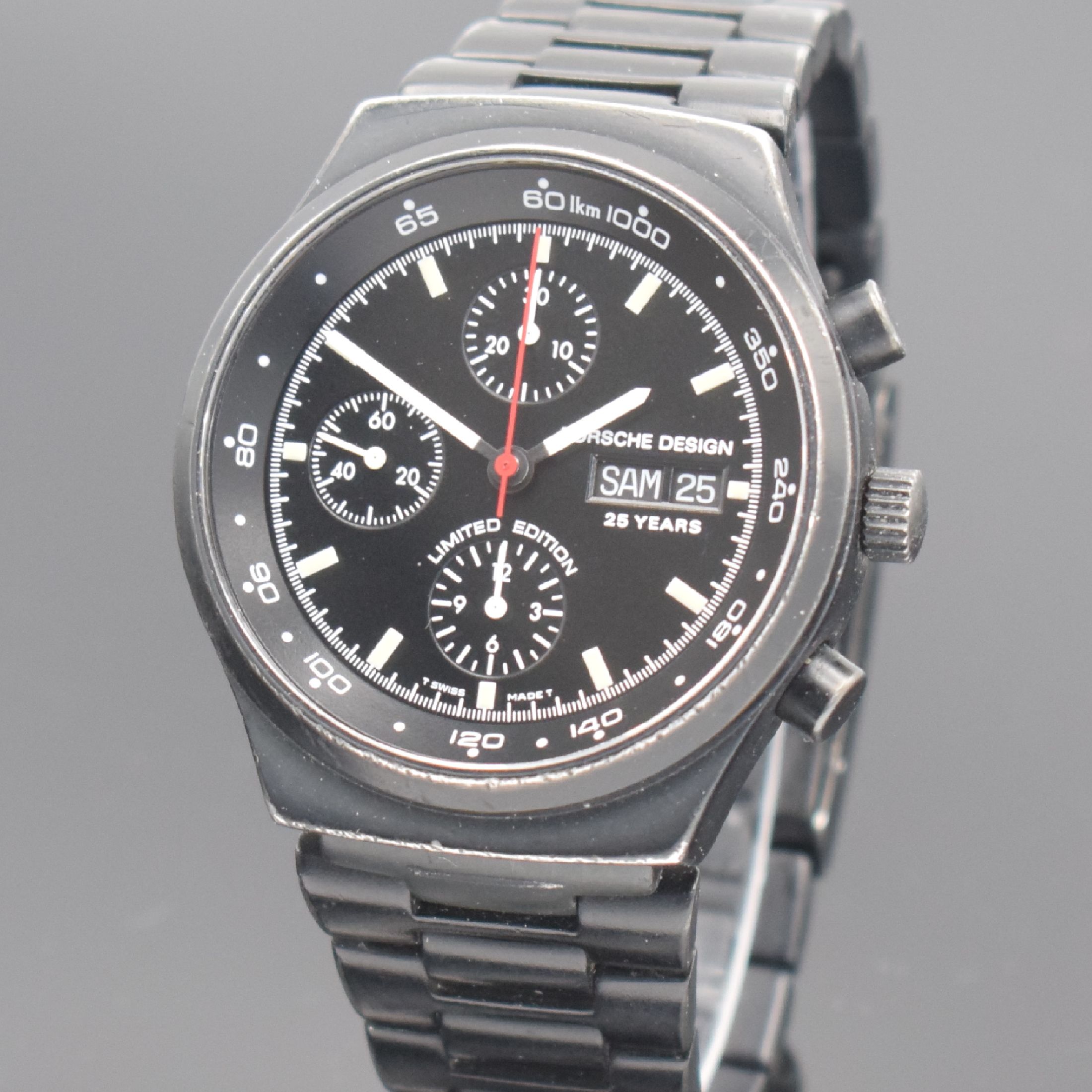 Detail a: PORSCHE-DESIGN limitierter Armbandchronograph 25 Years Referenz 6625.11, Automatik, Schweiz um 1998, auf 1998 Stück limitiertes Sondermodell zum 25 ...