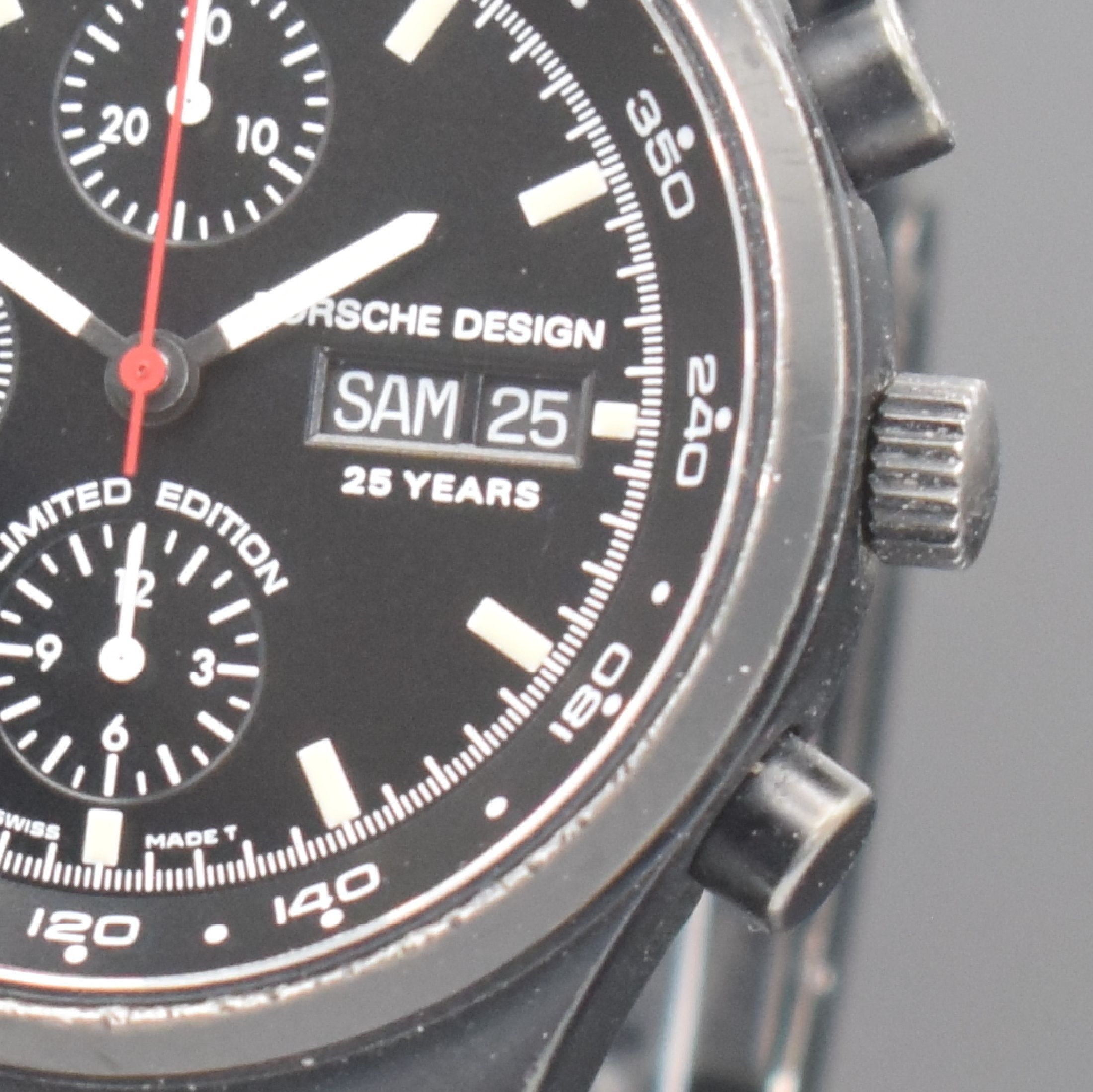 Detail b: PORSCHE-DESIGN limitierter Armbandchronograph 25 Years Referenz 6625.11, Automatik, Schweiz um 1998, auf 1998 Stück limitiertes Sondermodell zum 25 ...