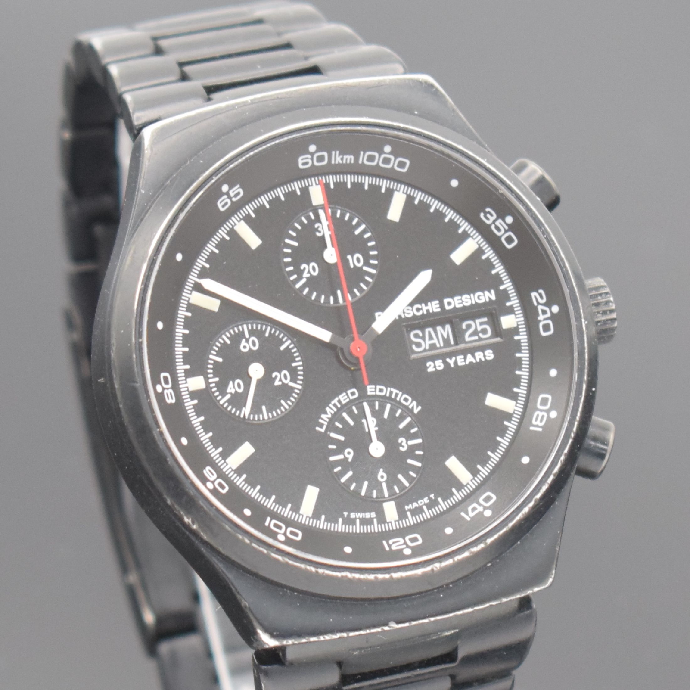 Detail d: PORSCHE-DESIGN limitierter Armbandchronograph 25 Years Referenz 6625.11, Automatik, Schweiz um 1998, auf 1998 Stück limitiertes Sondermodell zum 25 ...