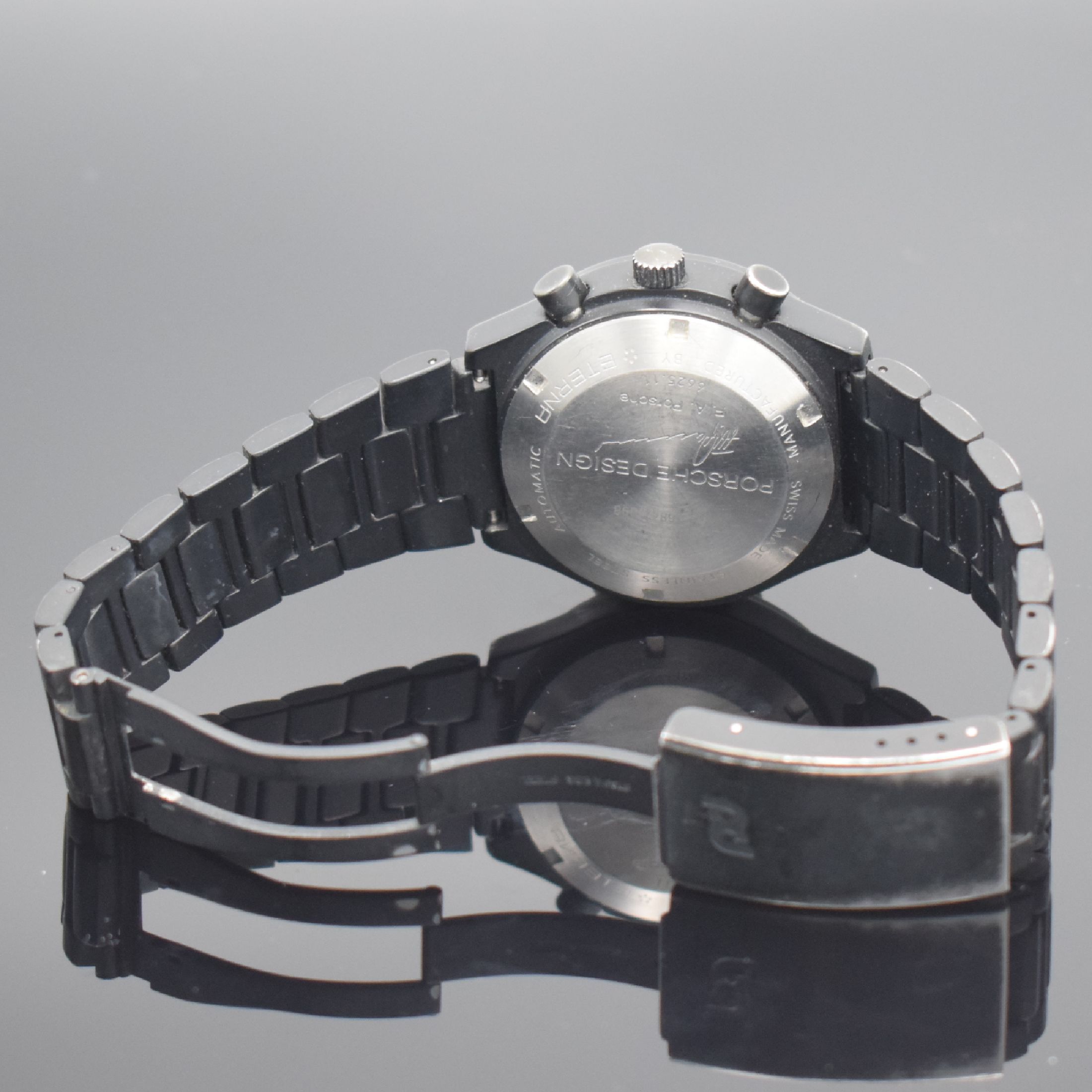 Detail e: PORSCHE-DESIGN limitierter Armbandchronograph 25 Years Referenz 6625.11, Automatik, Schweiz um 1998, auf 1998 Stück limitiertes Sondermodell zum 25 ...