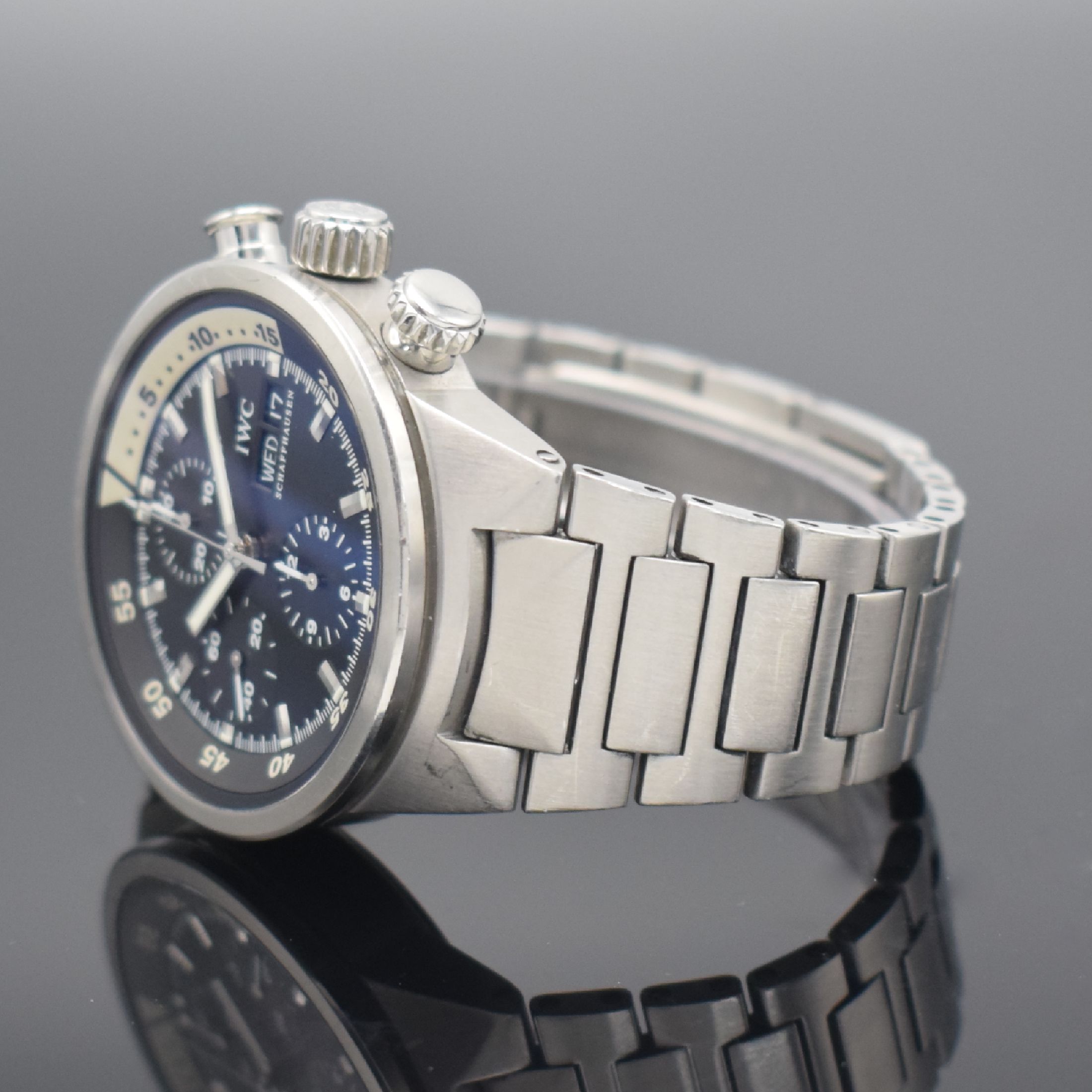 Detail b: IWC Aquatimer Herrenarmbanduhr mit Chronograph Referenz 3719, Schweiz 11/2007 lt. beil. Garantiekarte, Automatik, verschr. Gehäuse in Stahl inkl. ...