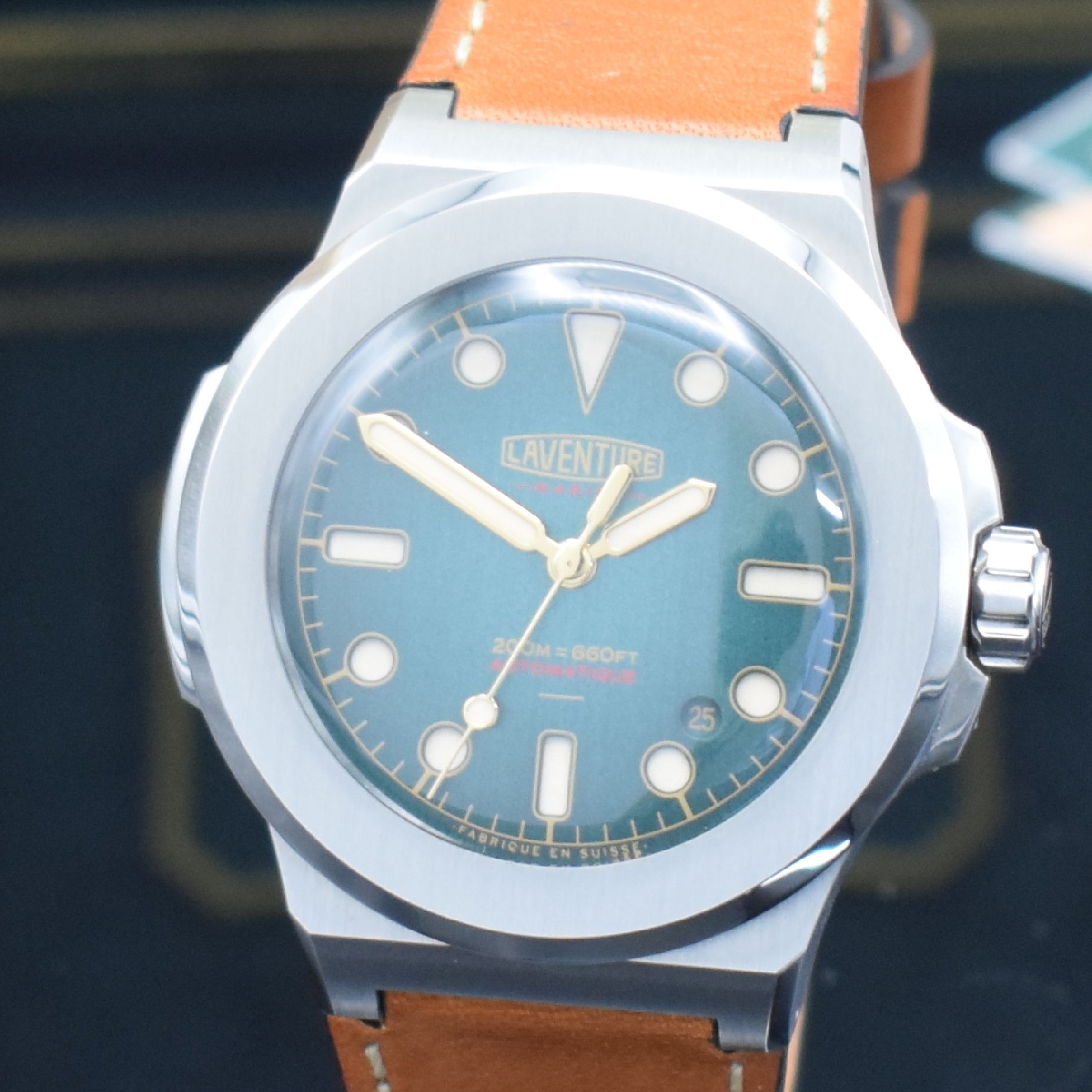 Detail a: LAVENTURE sehr seltene Armbanduhr Modell Marine, Automatik, ausverkauftes, auf 50 Stück limitiertes Sondermodell in Edelstahl inkl. orig. Lederband ...
