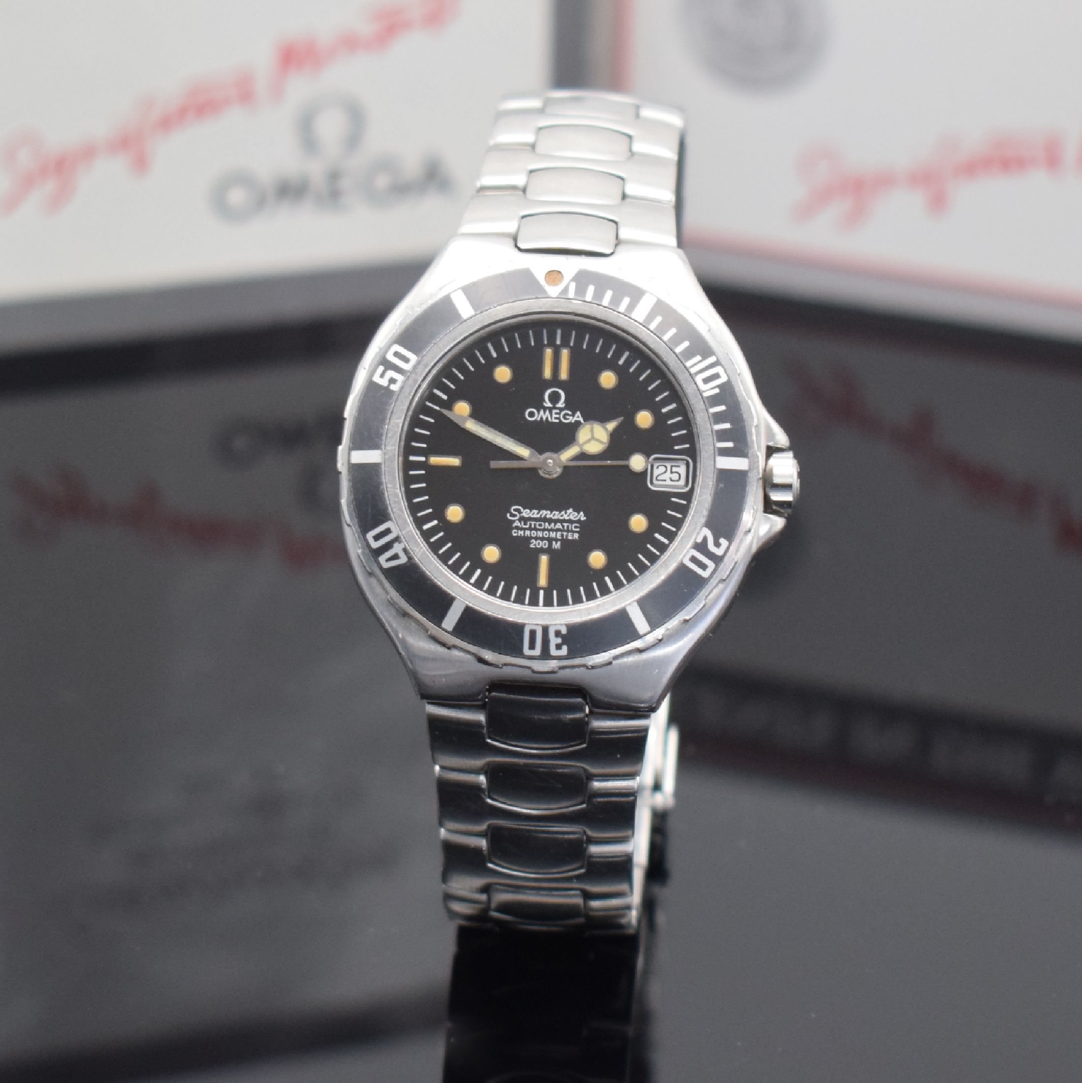 Detail a: OMEGA Chronometer Seamaster sogenannte Pre Bond Herrenarmbanduhr Referenz 3681042, Automatik, Schweiz um 1986, verschr. Edelstahlgeh. inkl. ...