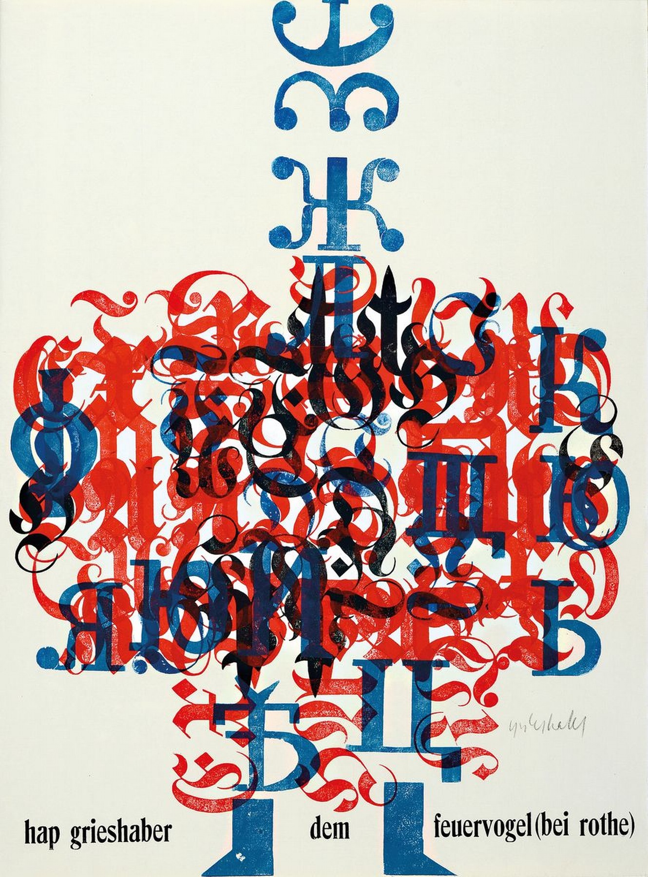 HAP Grieshaber, 1901-1981: Mappe "dem Feuervogel", 1961, Verlag der Edition Rothe,Heidelberg, Handdruck Josua Reichert, 8 von ...
