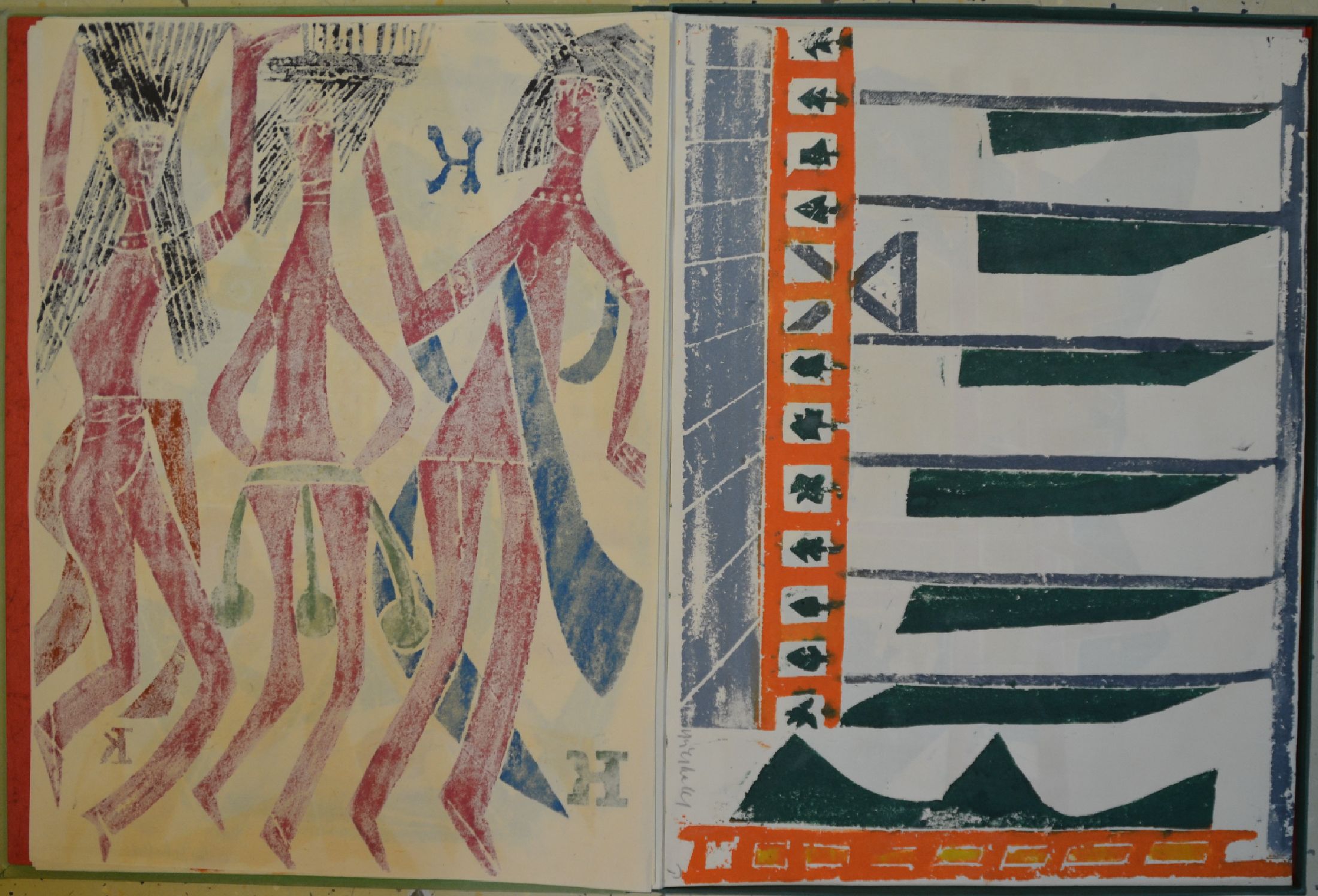 Detail r: HAP Grieshaber, 1901-1981: Mappe "dem Feuervogel", 1961, Verlag der Edition Rothe,Heidelberg, Handdruck Josua Reichert, 8 von ...