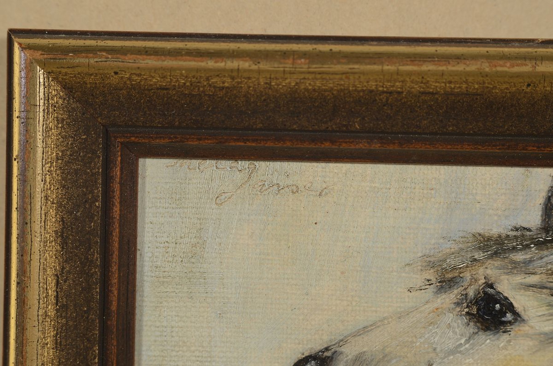 Detail a: Mela Gaiser, süddeutsche Malerin des frühen 20. Jh., Pferdekopf, Öl/Malkarton, links oben signiert, ca. 10.5x16.5cm, R. ca. 14.5x 20.5cm