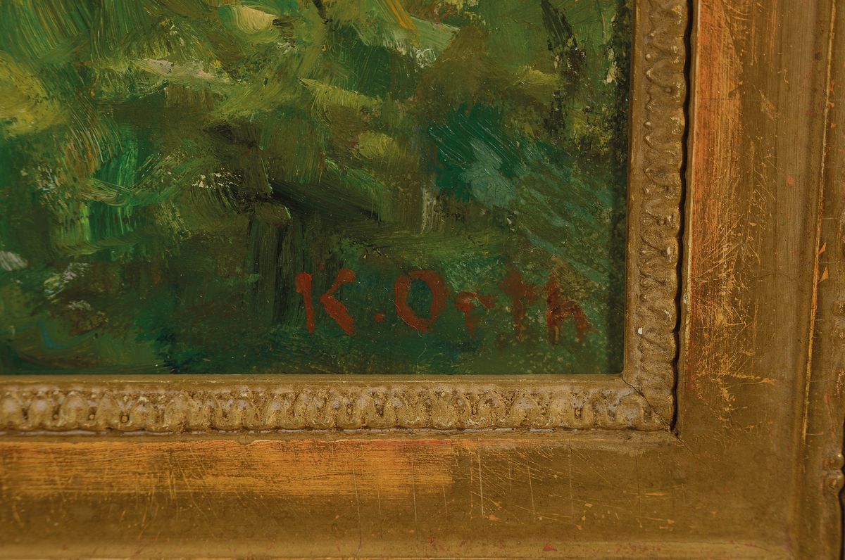 Detail a: Karl Orth, 1869 Kaiserslautern-1942 München, autodidaktischer Zugang zur Malerei, Privatunterricht bei Prof. Fritz Baer, Bekanntschaft mit Franz ...