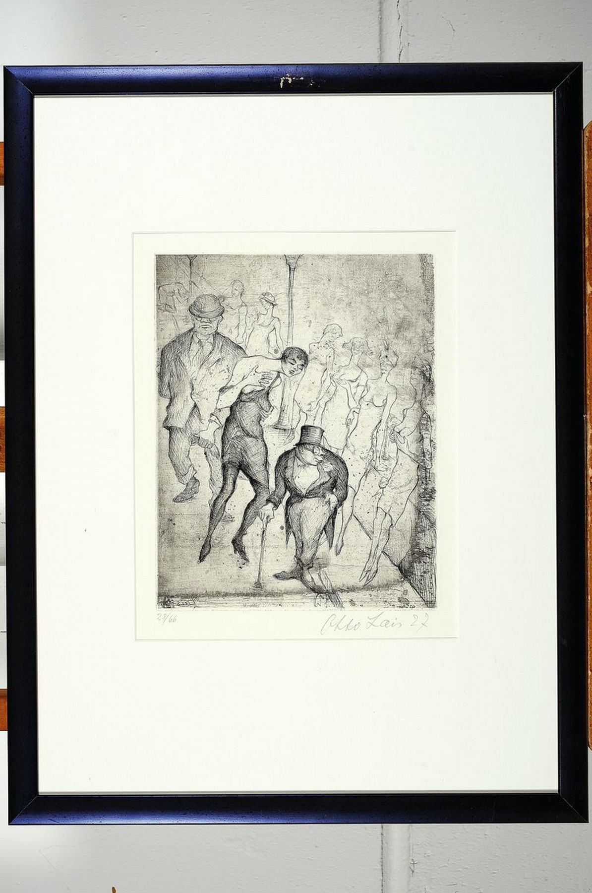 Detail k: Otto Lais, 1897-1988, Radierung von 1927, handsigniert und num. 28/66, Platte ca. 28x22 cm, gesamt ca. 59x45 cm