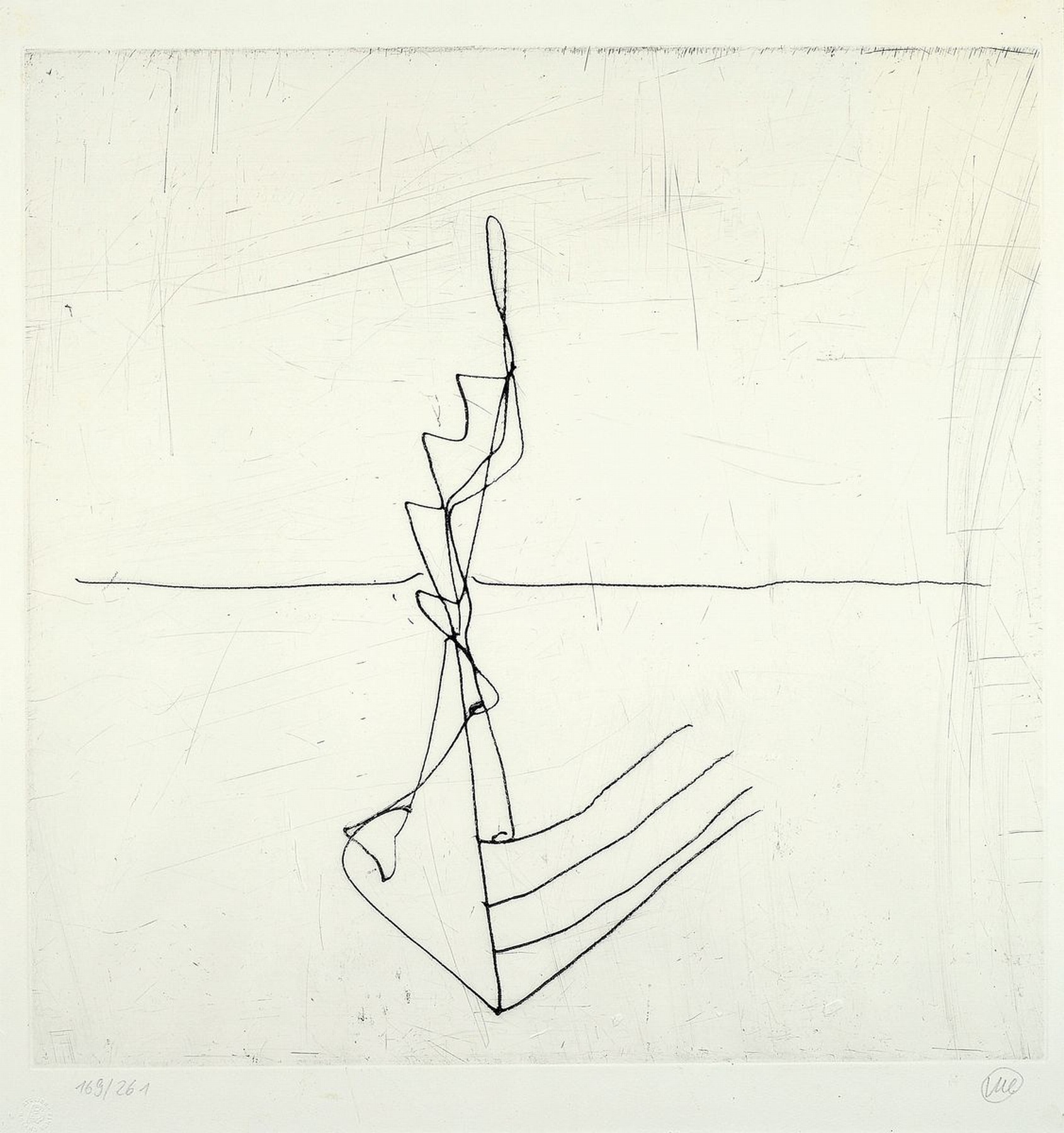 Markus Lüpertz, geb. 1941, Kaltnadelradierung, handsigniert und num. 169/261, unter Glas gerahmt, Platte ca. 49x49 cm, gesamt ca. 57x54 cm