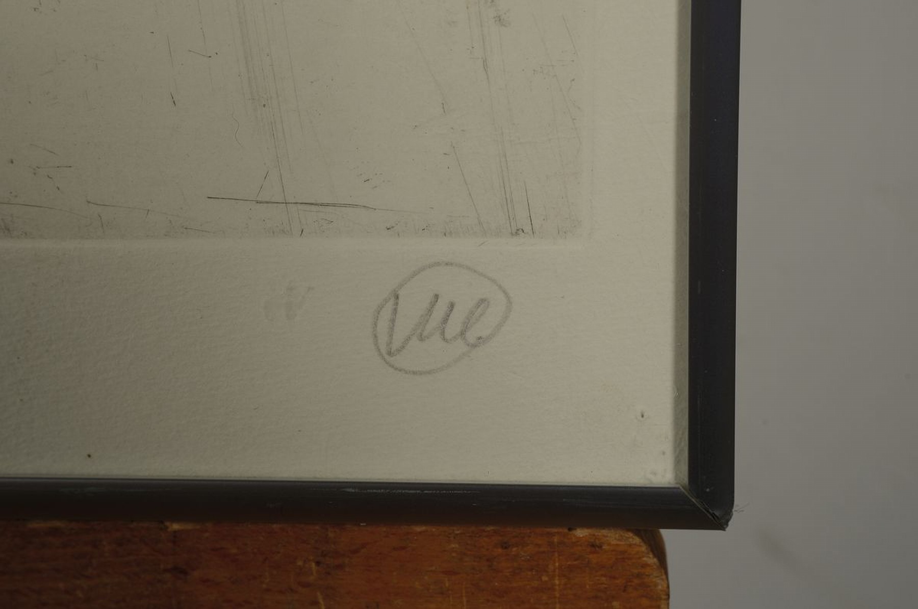 Detail a: Markus Lüpertz, geb. 1941, Kaltnadelradierung, handsigniert und num. 169/261, unter Glas gerahmt, Platte ca. 49x49 cm, gesamt ca. 57x54 cm