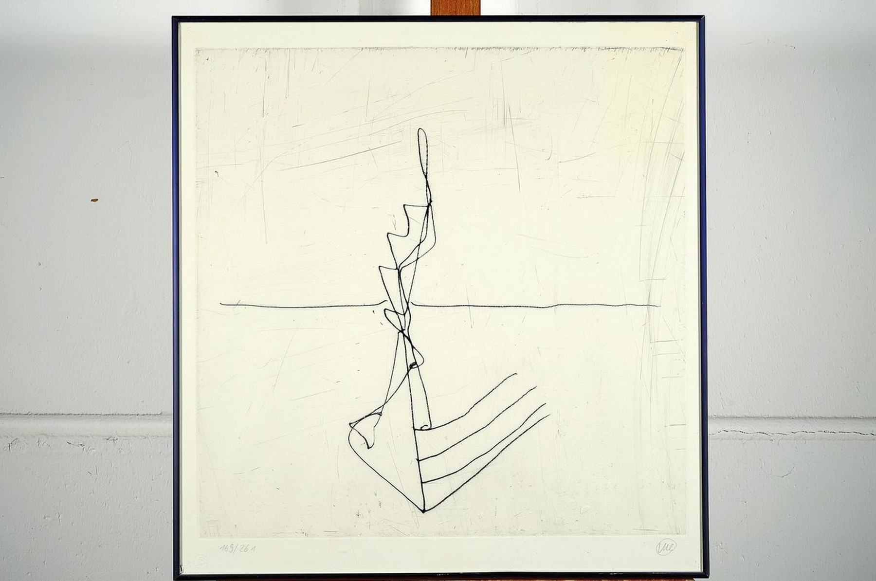 Detail k: Markus Lüpertz, geb. 1941, Kaltnadelradierung, handsigniert und num. 169/261, unter Glas gerahmt, Platte ca. 49x49 cm, gesamt ca. 57x54 cm