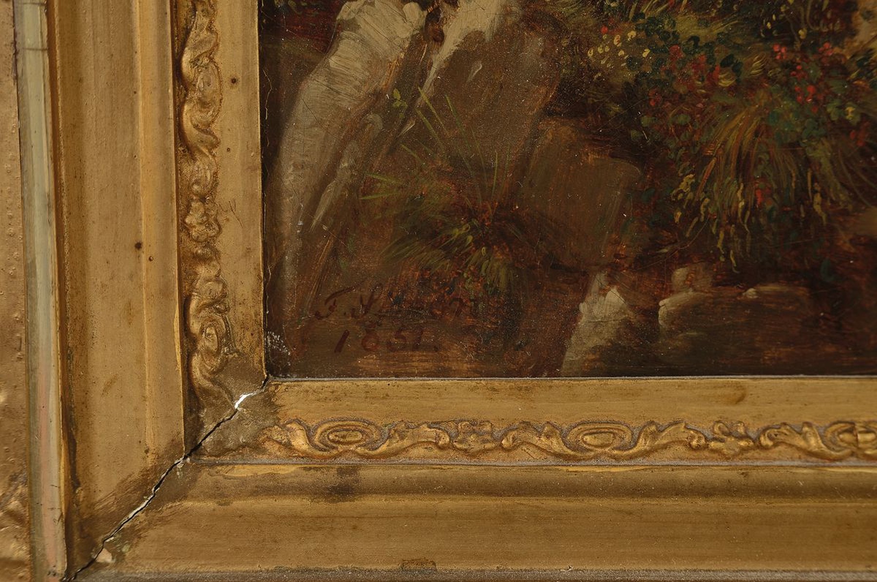 Detail a: Friedrich Simon, 1809 Heidelbrg-1857 München, Studium an der Akademie München, weite sommerliche Landschaft mit jodelndem Hirtenjungen, Öl/Lwd, ...