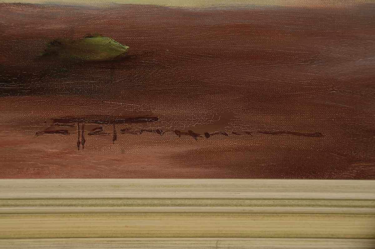 Detail a: Hedwig Petermann, 1877 Mülheim/Ruhr-1919, Stillleben mit Sonnenblumen und Rittersporn, Öl/Lwd, rechts unten signiert, ca. 60x80cm, R. ca. 71x91cm