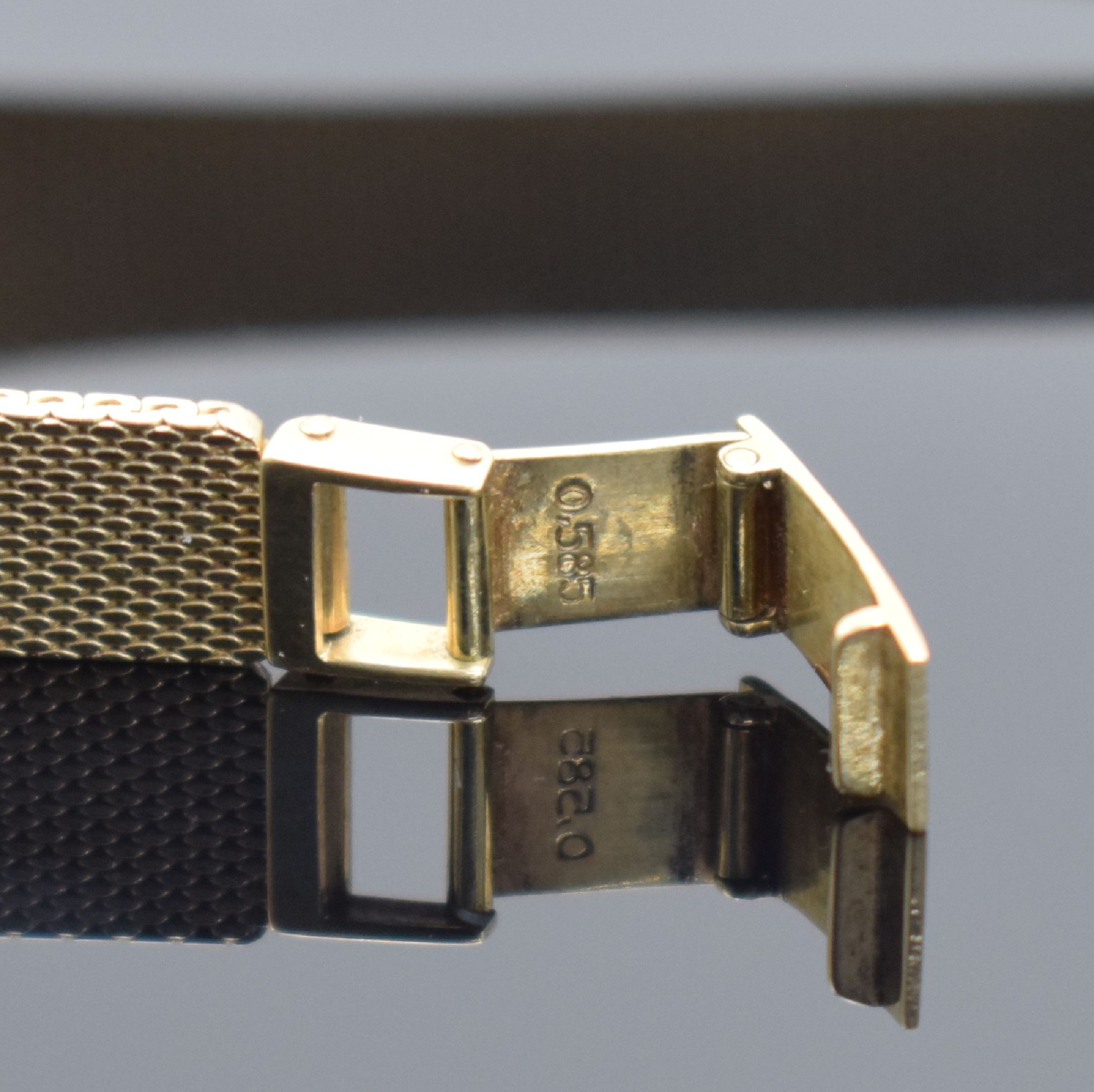 Detail c: ZICO Damenarmbanduhr in GG 585/000, Schweiz 1960er Jahre, Handaufzug, Geh. an Goldband in GG 585/000, Verlängerung wohl auf Kundenwunsch (GG ...