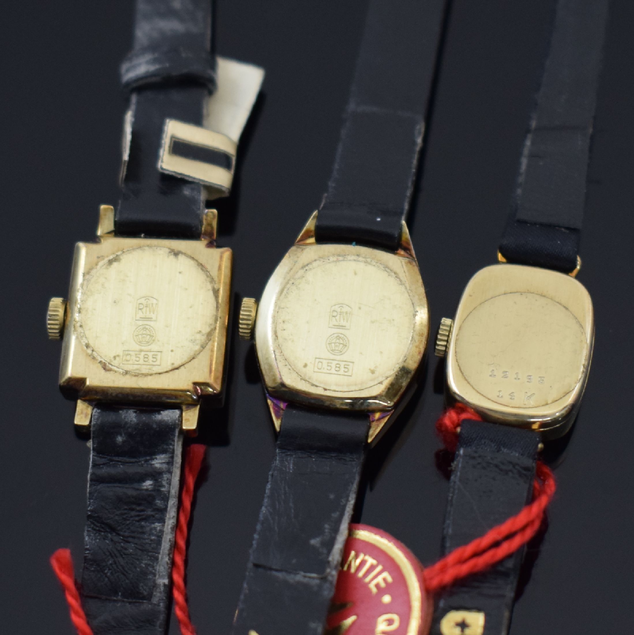 Detail c: 6 Primato & 1 Oebra Damenarmbanduhren in GG 585/000 aus Lagerbestand, Schweiz um 1950- 1960, alle Handaufzug, Geh. teils angel., Böden gedr., silb. ...