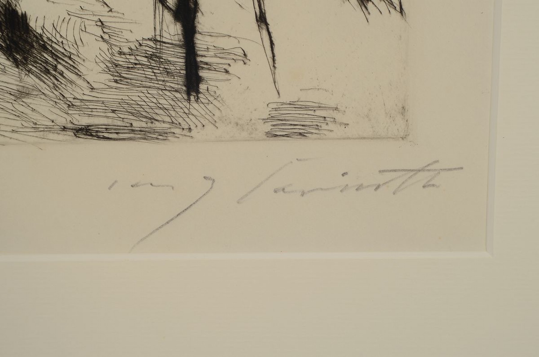 Detail a: Lovis Corinth, 1858-1925, "Walchenseelandschaft", 1919-23, Radierung rechts unten mit Bleistift handsign., num. 28/100, WVZ Müller 729, ...