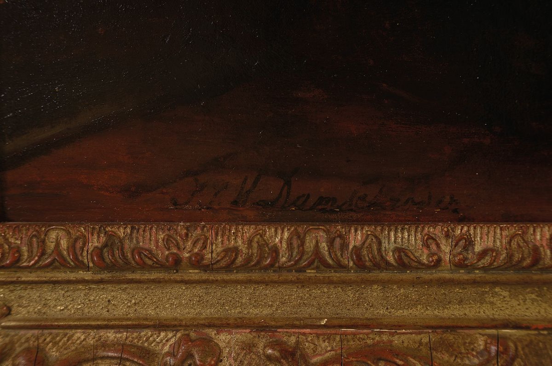 Detail a: Jan Jacobus Matthijs Damschröder, 1825 Amsterdam - 1905 Velsen, Genremalerei, die Tochter liest der Mutter aus der Zeitung vor, links vorne ein ...