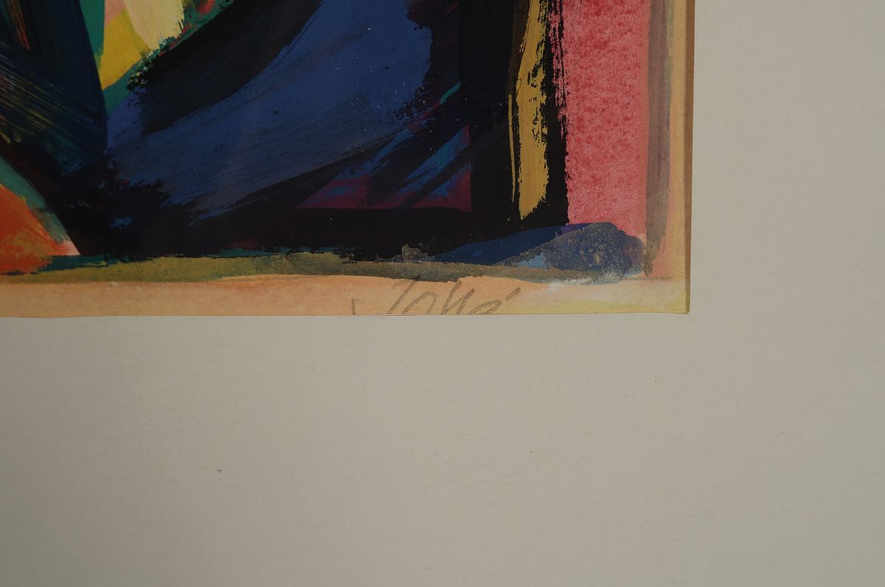 Detail a: Friedrich Jossé, 1897 Wolfstein-1994 Speyer,Reiterfigur, Gouache auf Papier, handsign., ca. 33x44cm, PP, u.Gl., R. ca. 51x71cm