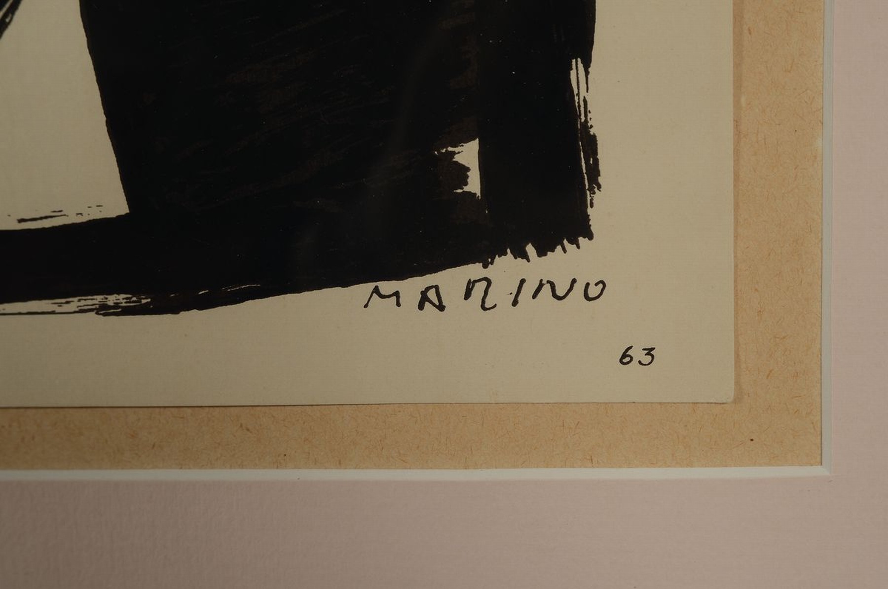Detail c: Friedrich Jossé, 1897 Wolfstein-1994 Speyer,Reiterfigur, Gouache auf Papier, handsign., ca. 33x37cm, PP, u.Gl., R. ca. 51x71cm dazu Litho Marino ...