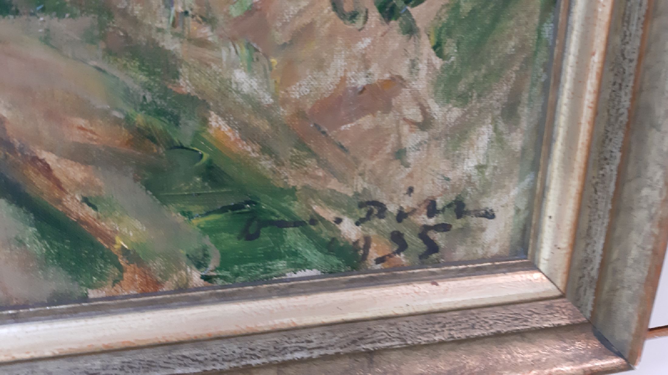 Detail g: Otto Dill, 1884 Neustadt - 1957 Bad Dürkheim, Pfälzer Landschaft mit Ochsenfuhrwerken, aus 1935, Sommerlandschaft wohl bei Birkweiler mit zwei ...