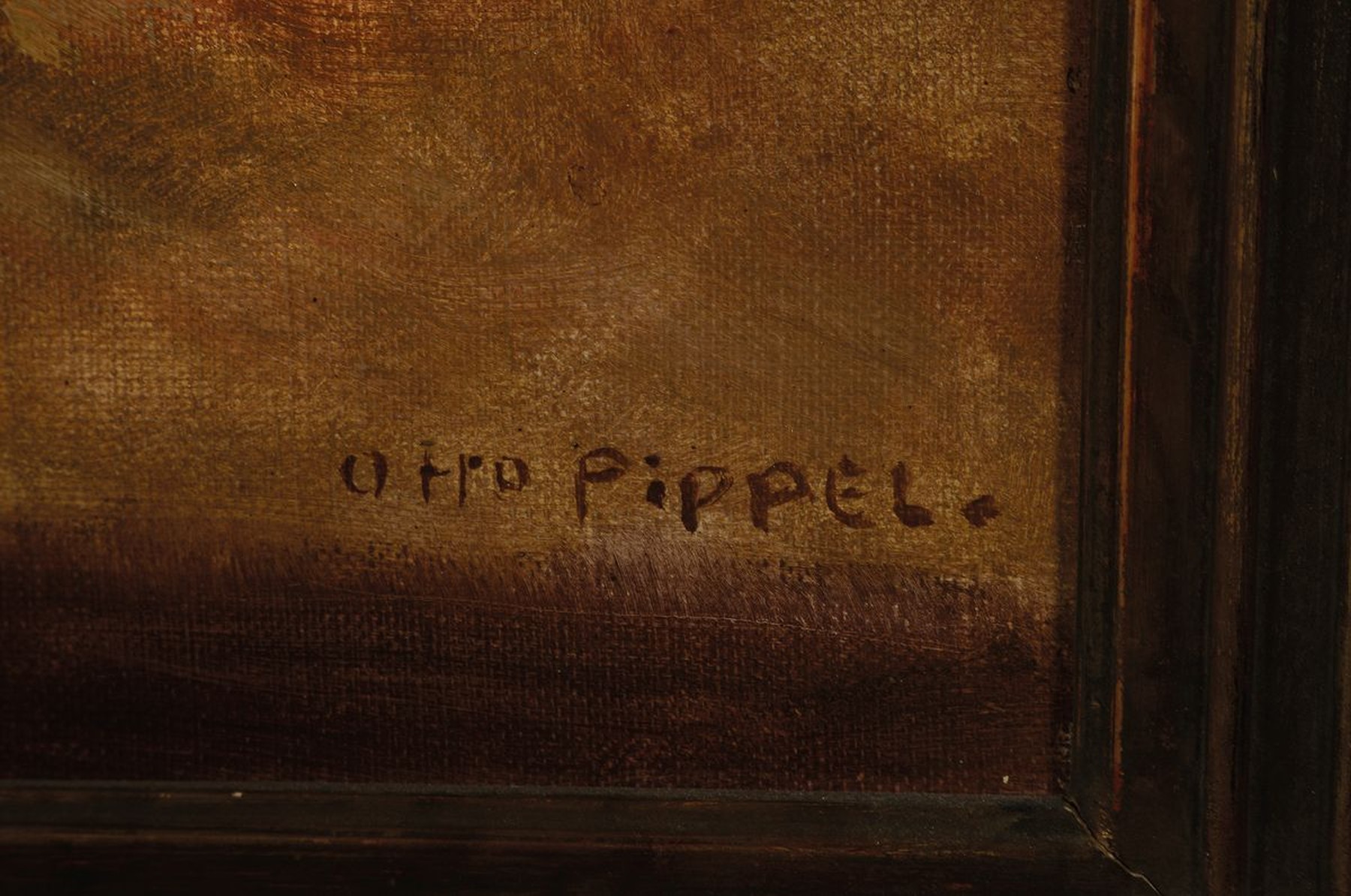 Detail a: Otto Pippel, 1878 Lodz - 1960 Planegg, Tanzpaar, atmosphärische Ballettszene auf goldfarbenem Hintergrund, Spitzentanzpaar in stiltypischer Pose der ...