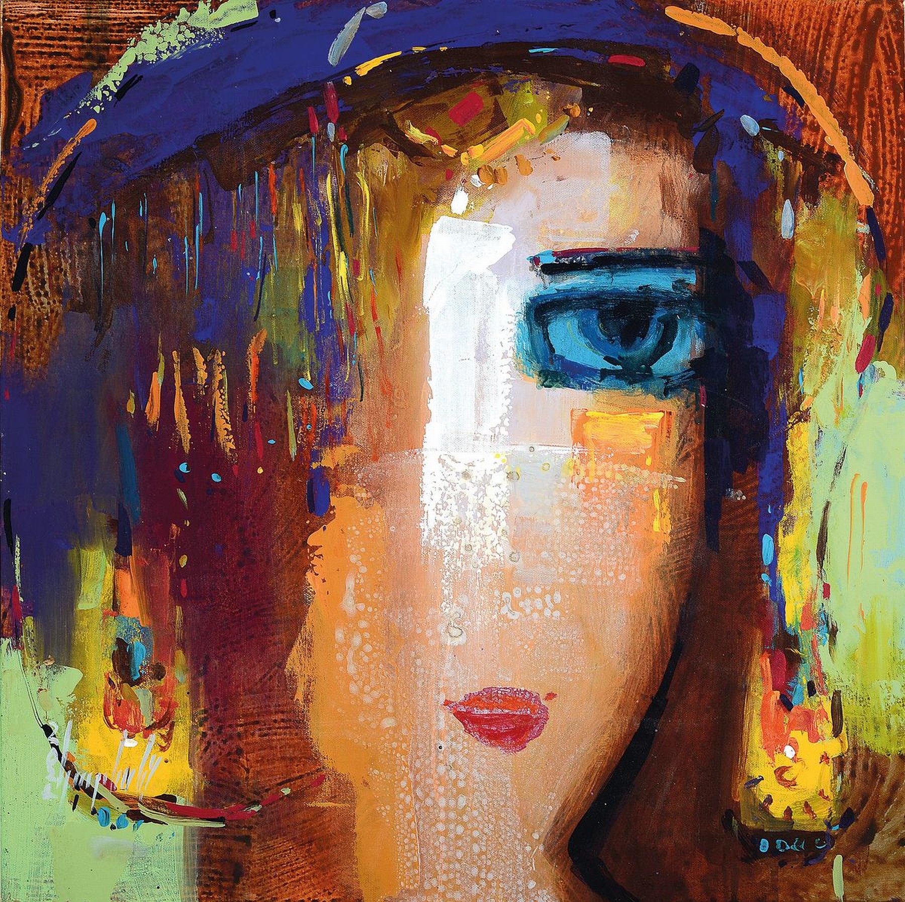 Detail b: Abbas Al Mosawi, geb. 1952, Acryl/Lwd, zwei Pendants, Frauenköpfe, signiert, dat. 2021, 73.5 x 73.5 cm, Abbas Al-Mosawi ist einer der begehrtesten, ...