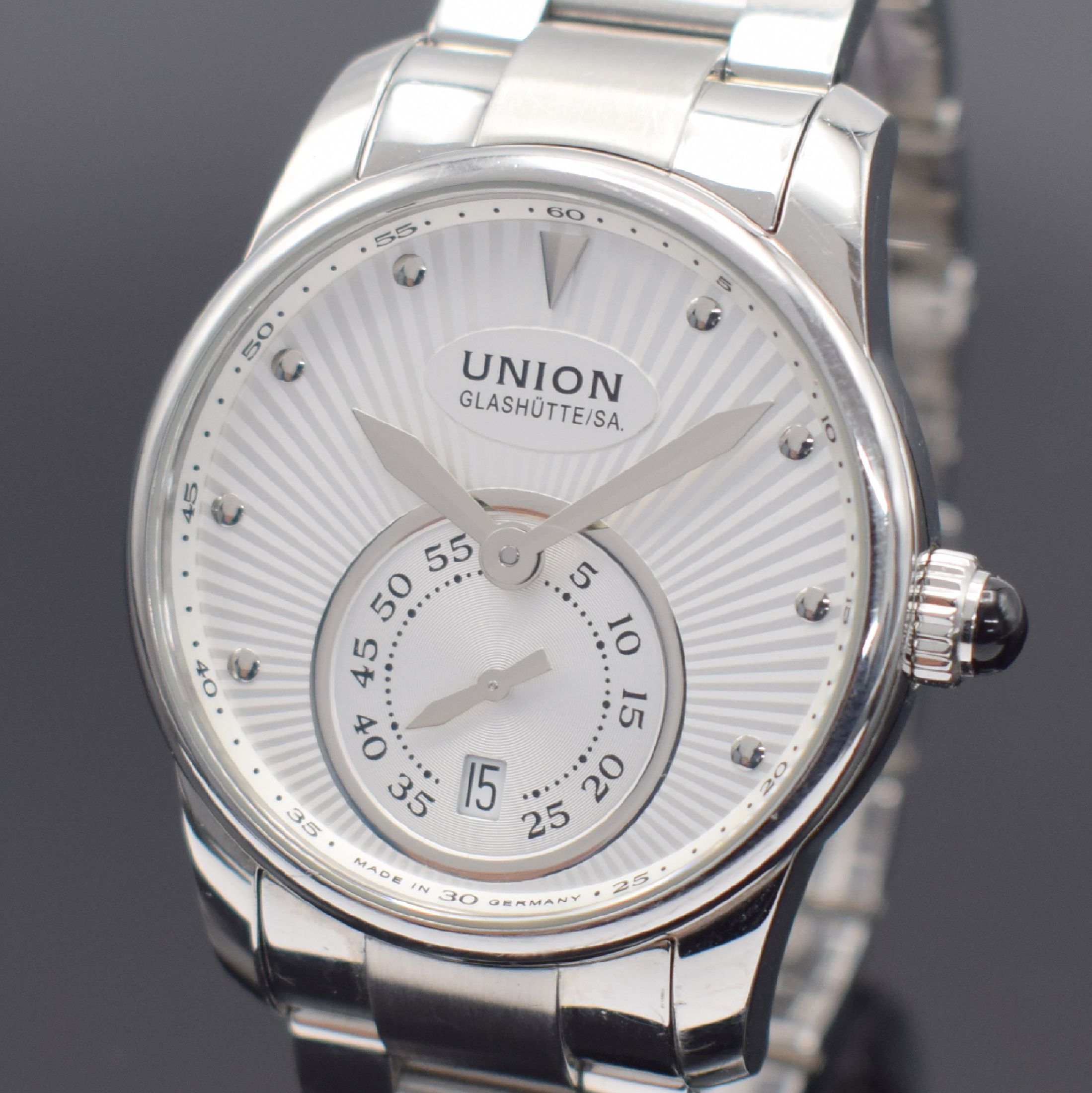 Detail a: UNION GLASHÜTTE/SA Seris Damenarmbanduhr in Stahl, Deutschland um 2015, Automatik, Ref. D004.228 A, beids. vergl. Geh., Boden 4-fach verschr., orig. ...